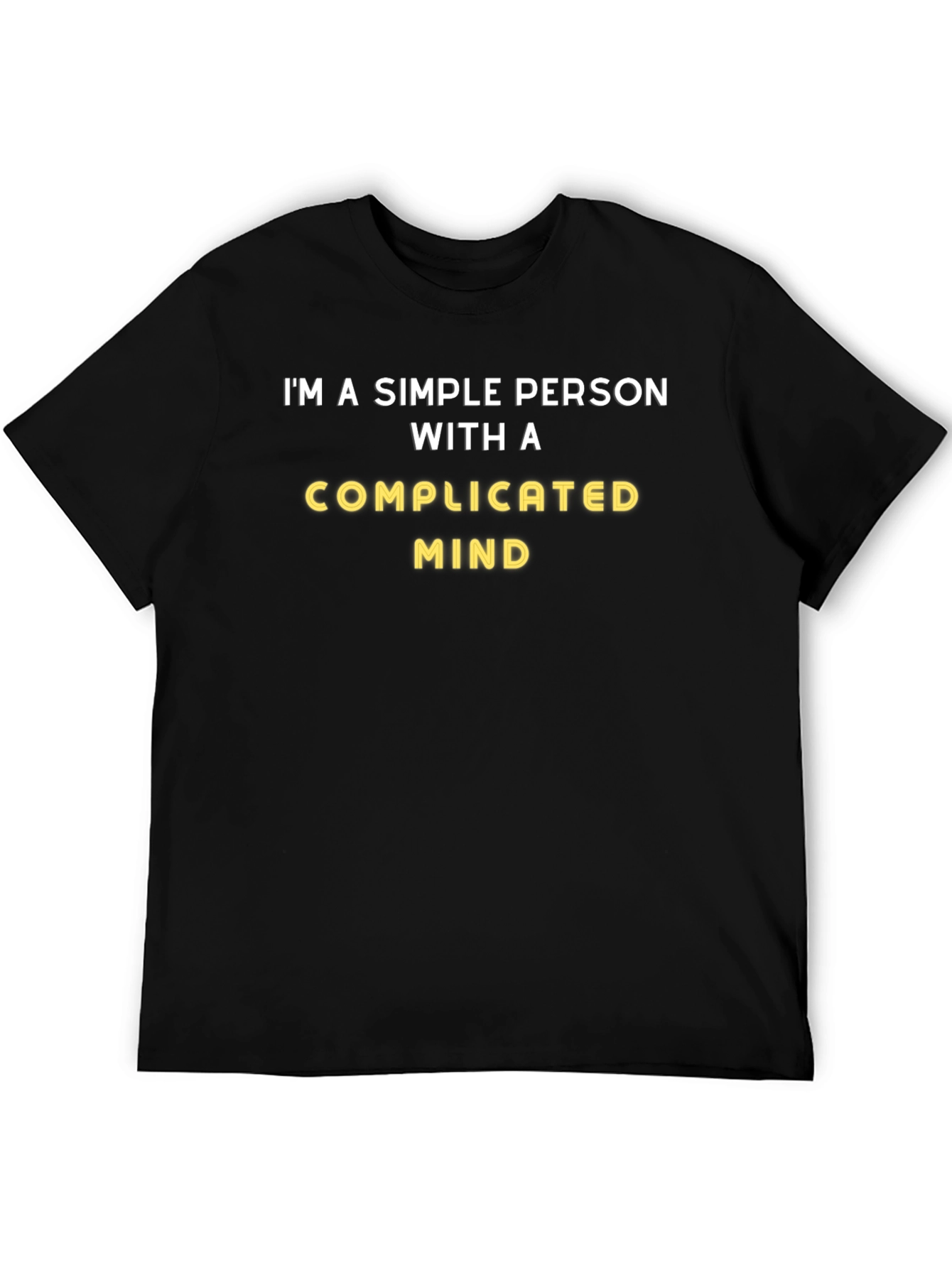 Black Simple Person With a Complicated Mind Graphic Tee view 5