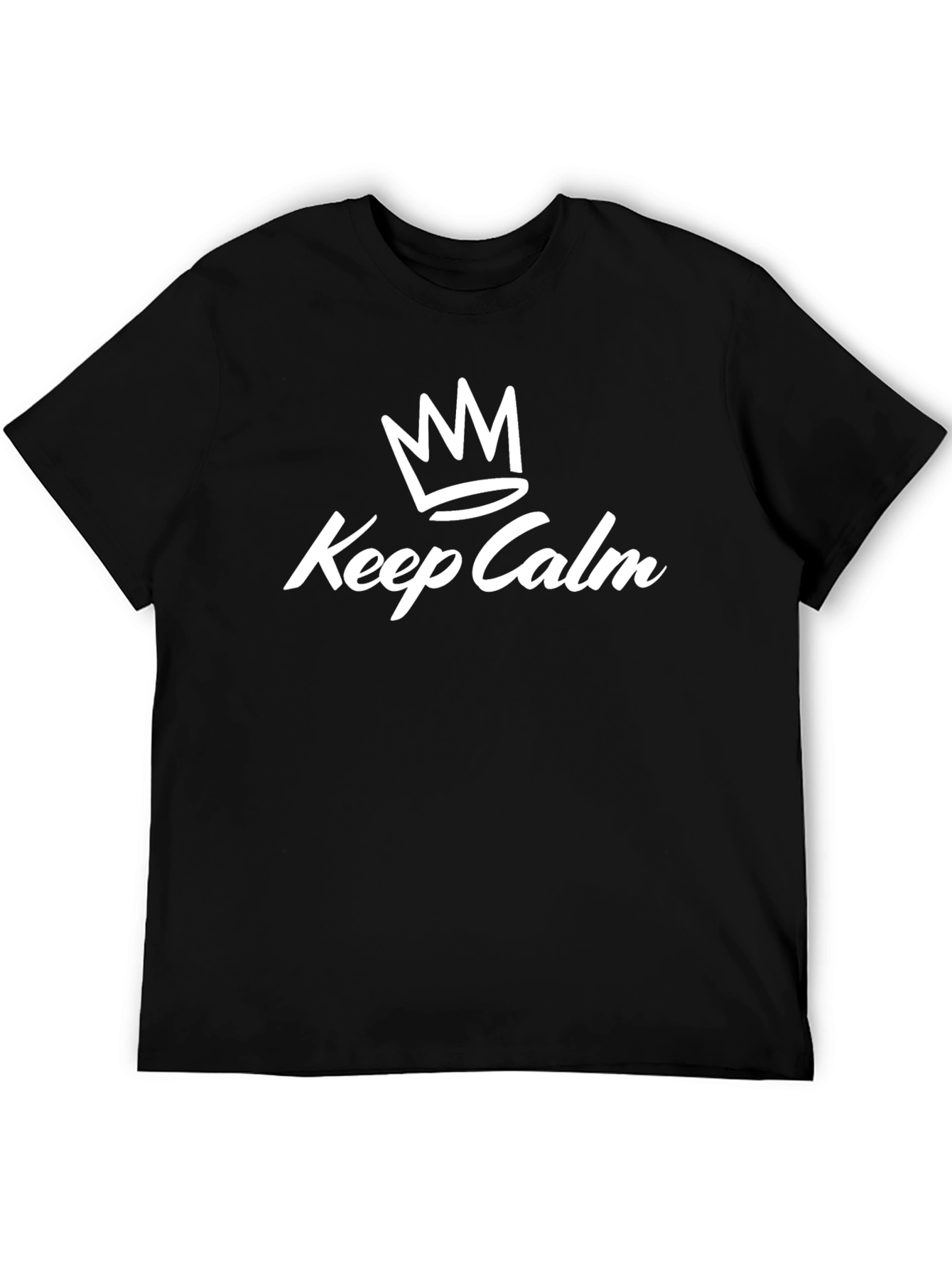 Black Keep Calm Crown Graphic Black T-Shirt view 5