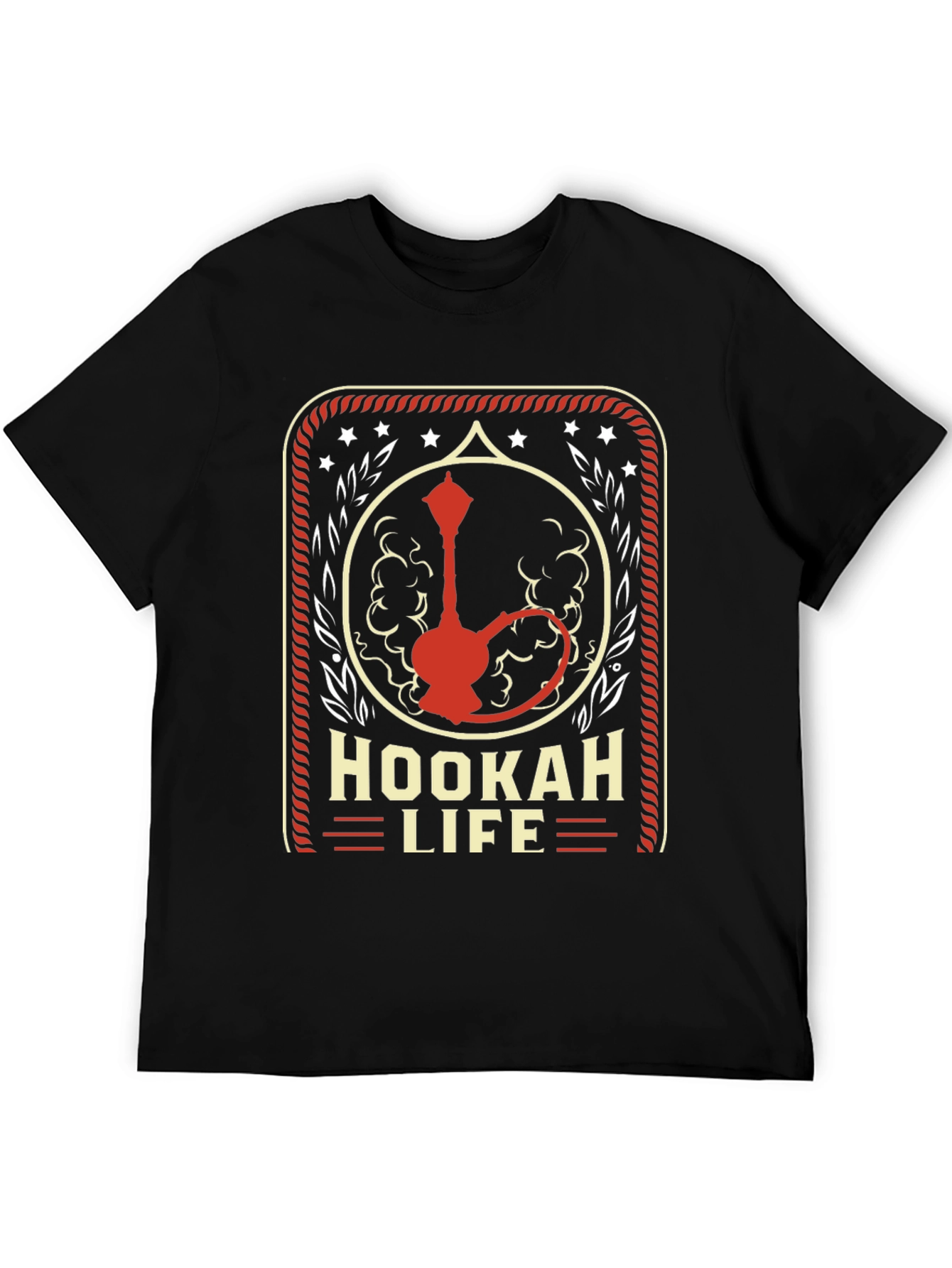 Black Hookah Life Graphic T-Shirt - Casual Wear view 5