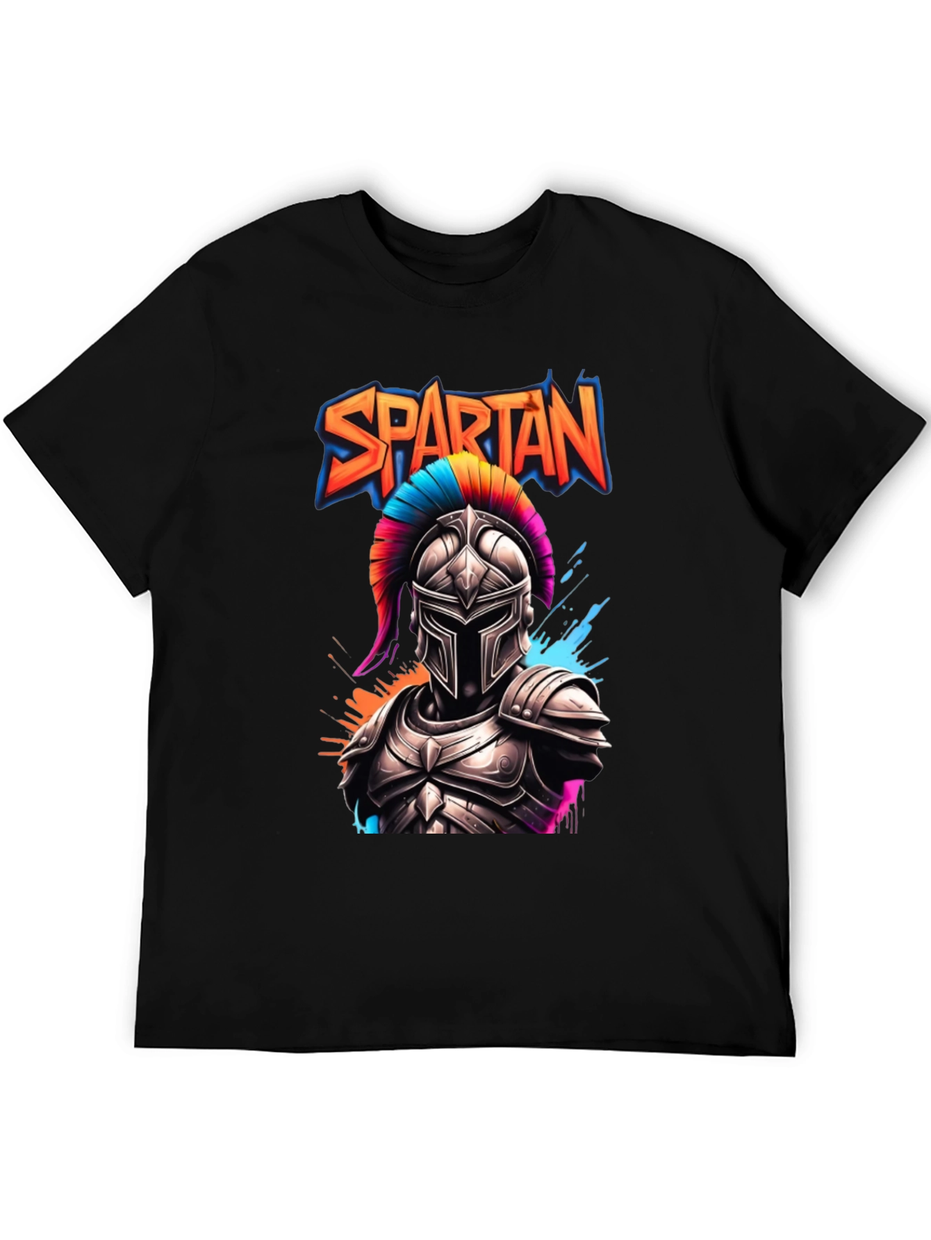 Black Spartan Warrior Graphic T-Shirt view 5