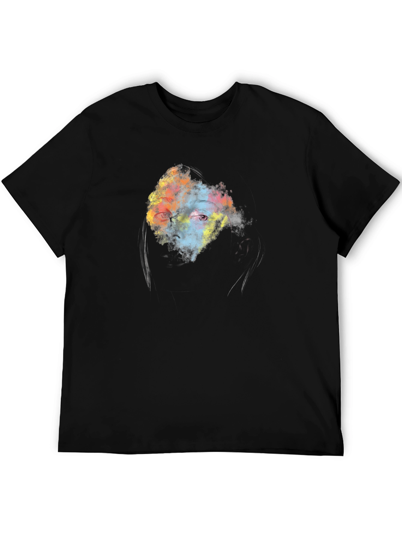 Black Abstract Eye Graphic Black T-Shirt view 5