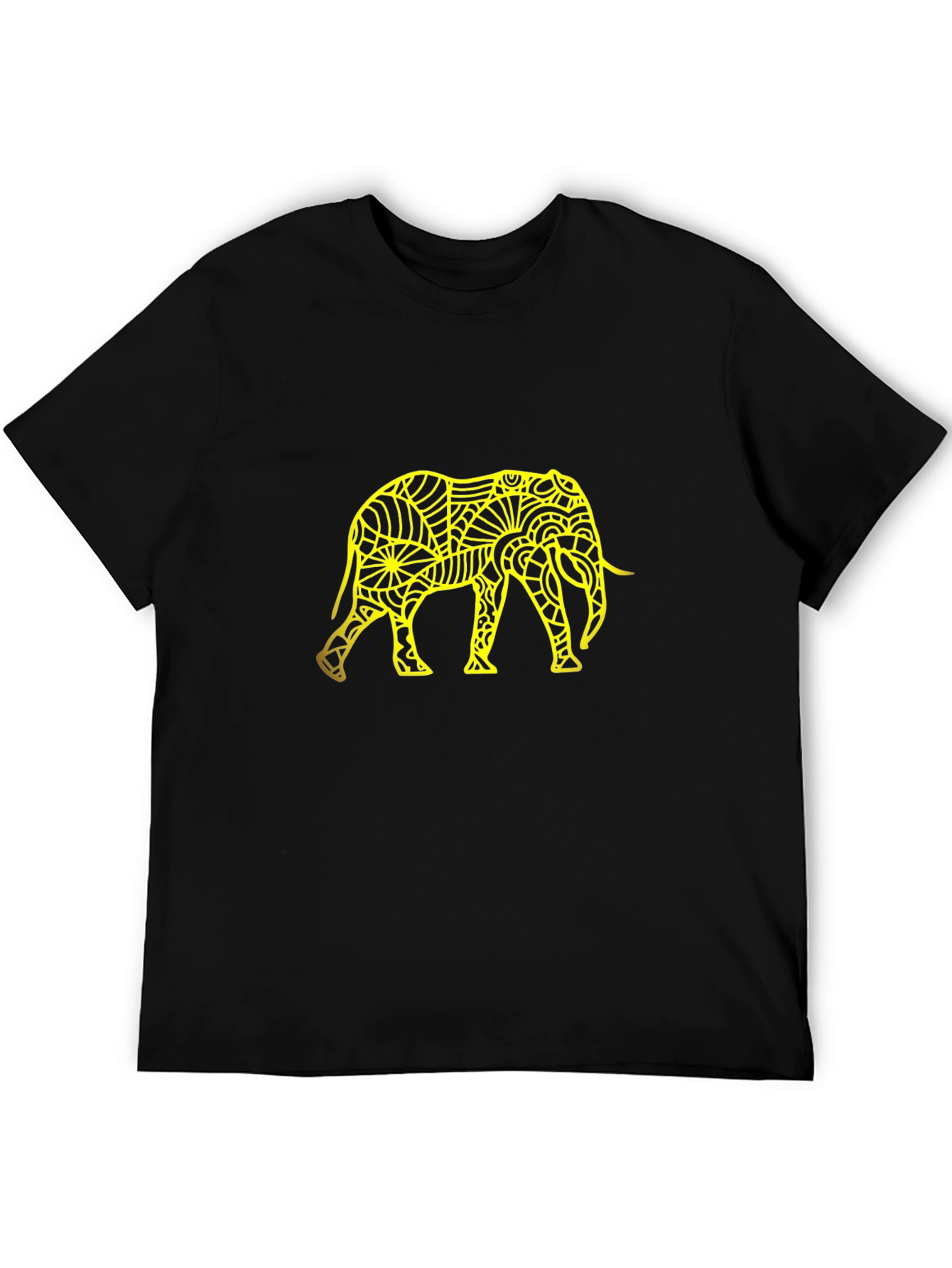 Black Abstract Elephant Graphic Tee - Black view 5