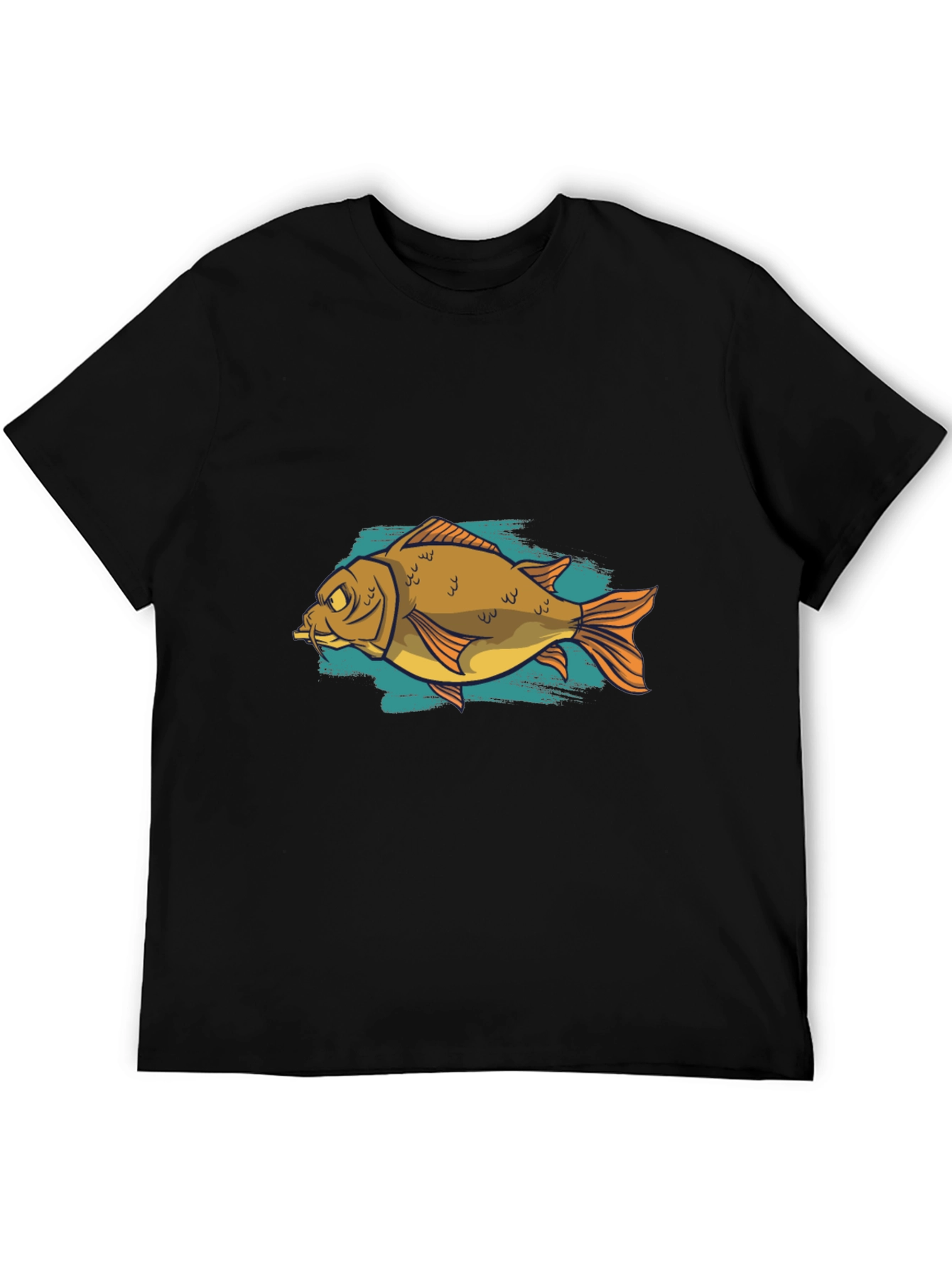 Black Funny Fish Graphic Black T-Shirt view 5