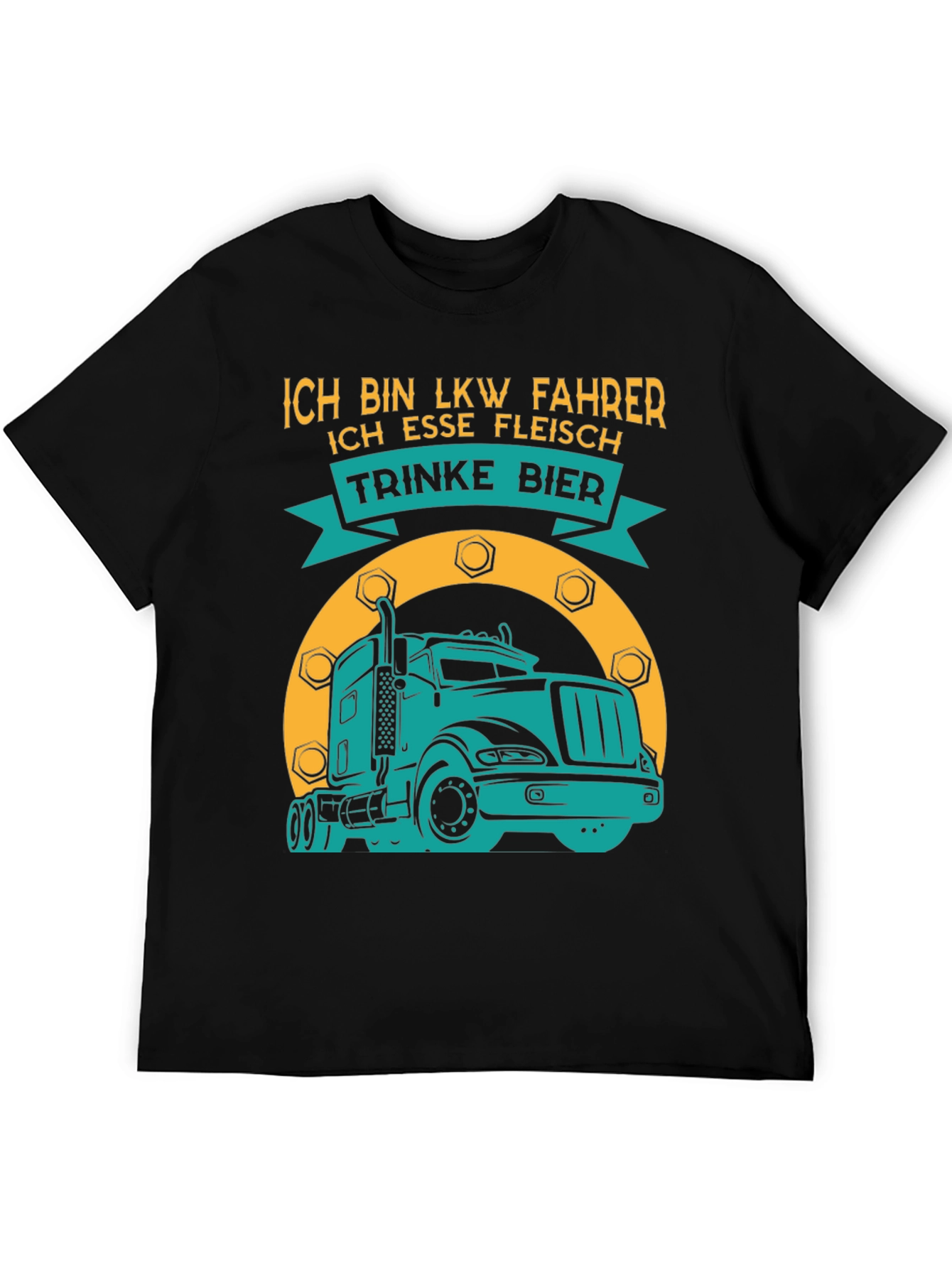 Black Trucker T-Shirt - I'm a Trucker I Eat Meat I Drink Beer view 5