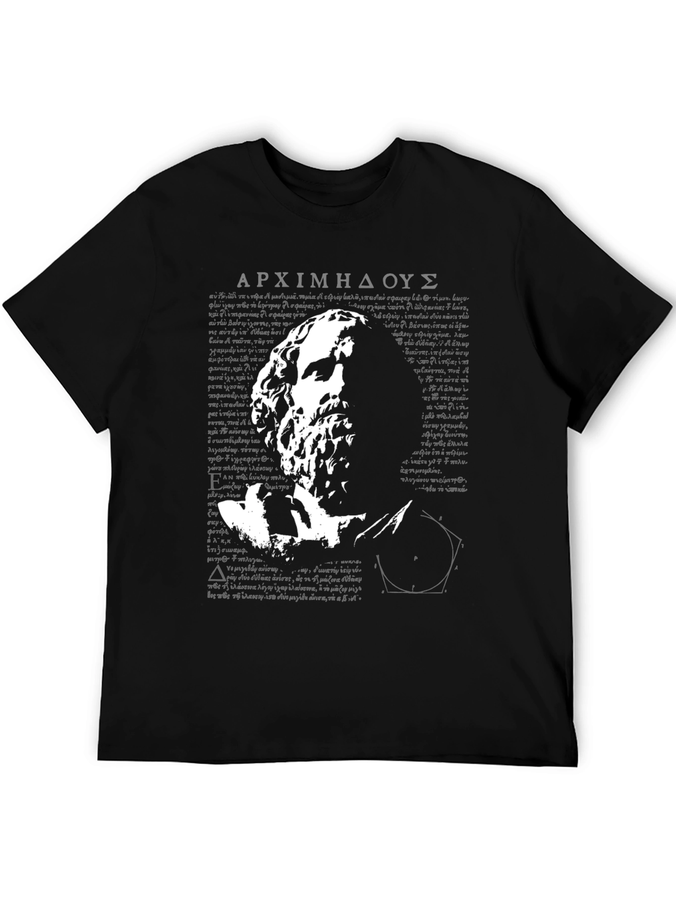 Black Archimedes Graphic T-Shirt - Classic Scholar Tee view 5