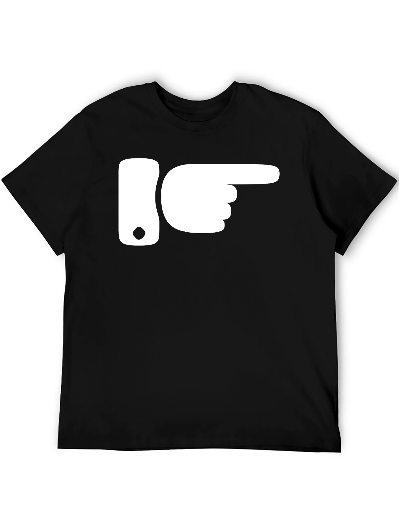 Black Pointing Finger Graphic Tee - Novelty Humor Shirt view 5