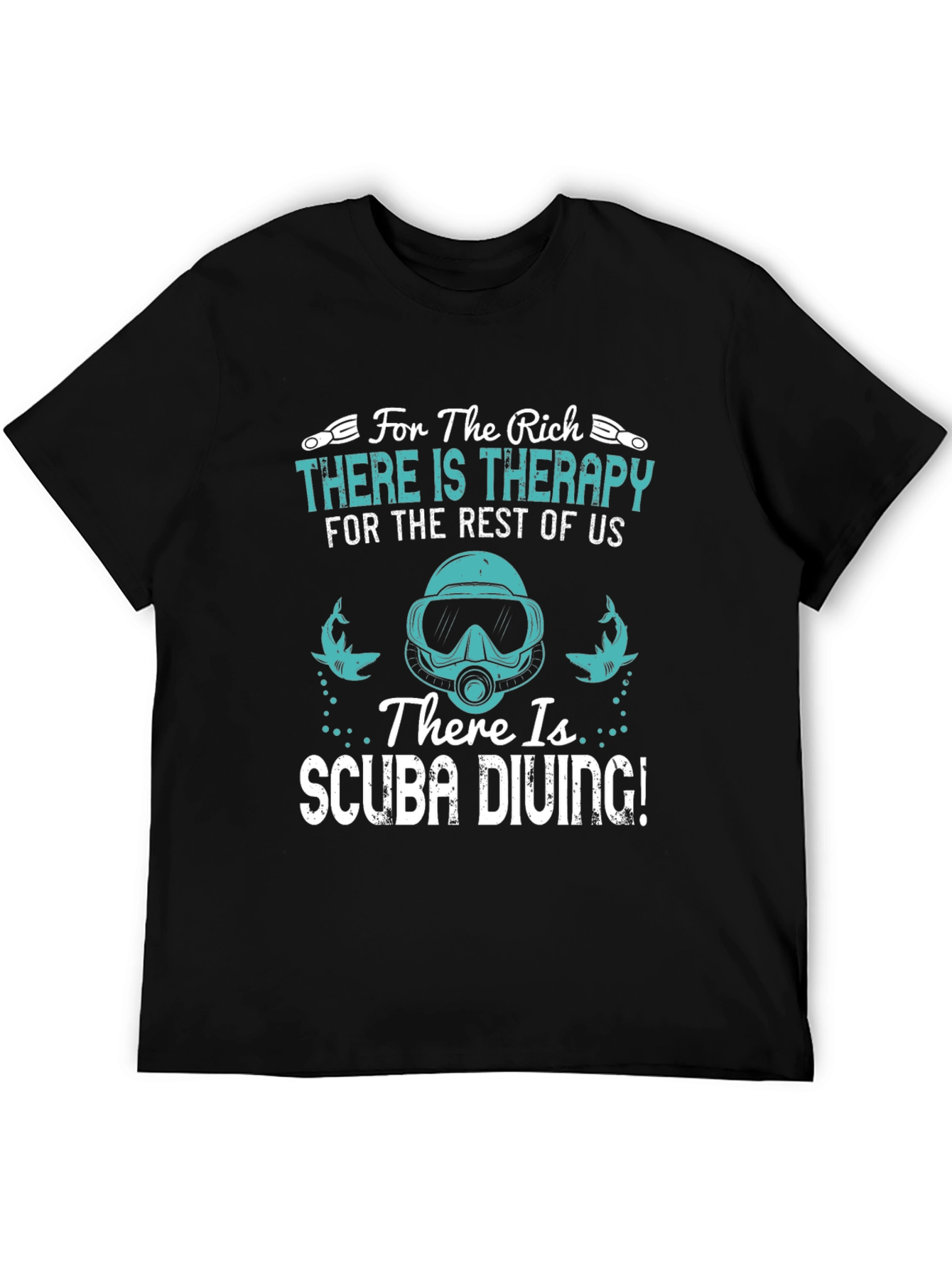 Black Funny Scuba Diving T-Shirt: Therapy Alternative view 5