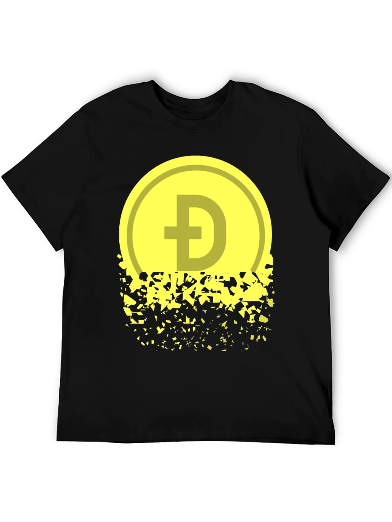 Black Dogecoin Fading Graphic Tee - Crypto Inspired Apparel view 5