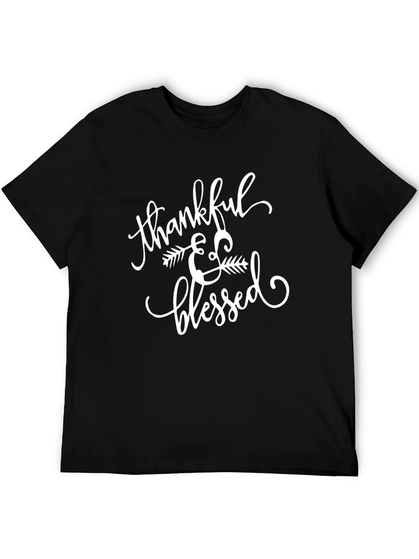 Black Thankful & Blessed Black T-Shirt view 5