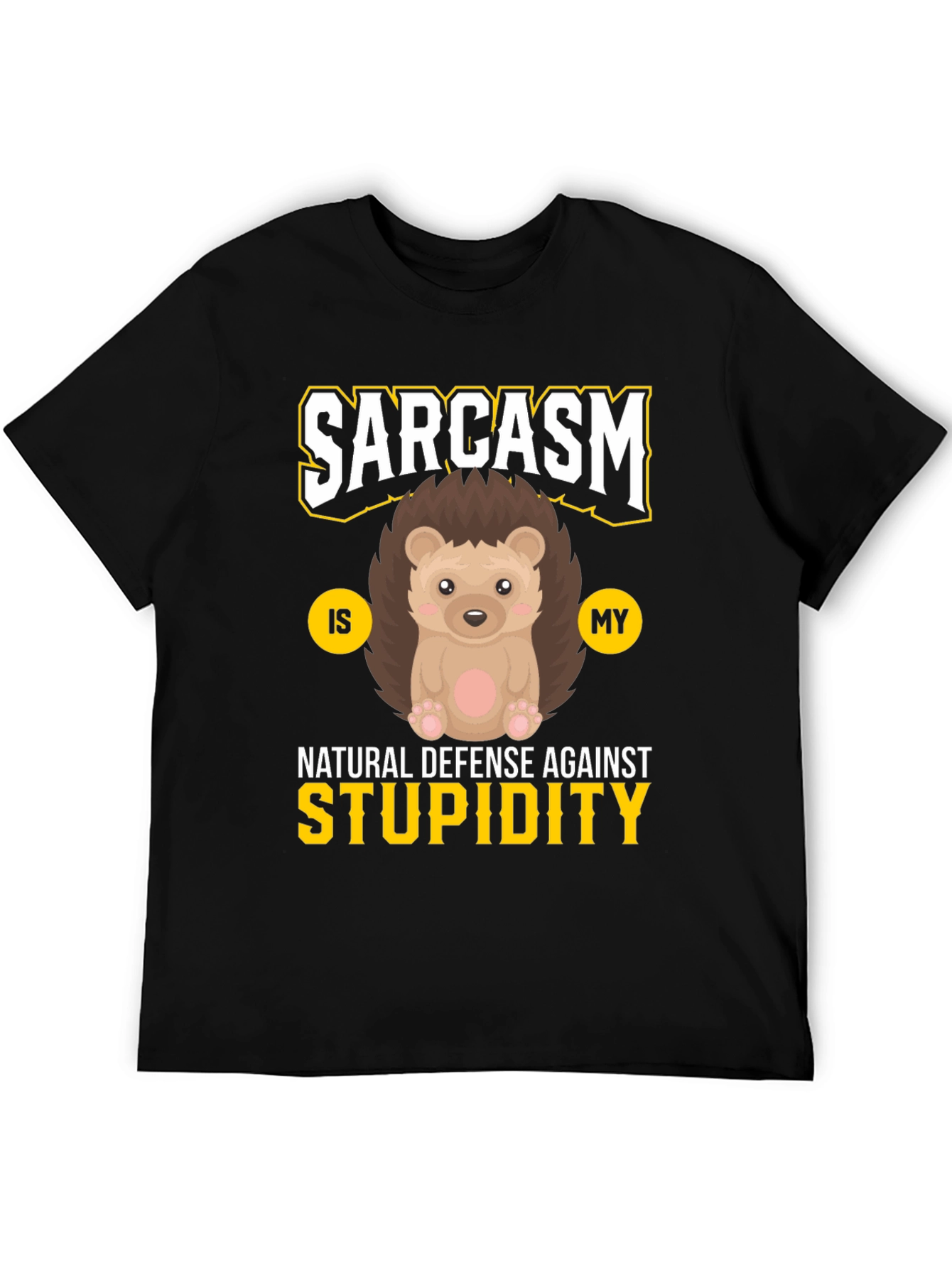 Black Sarcasm Hedgehog T-Shirt view 5
