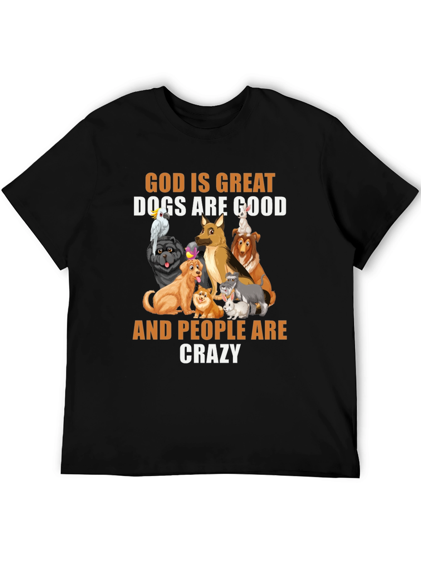 Black God Is Great Dogs Are Good T-Shirt view 5