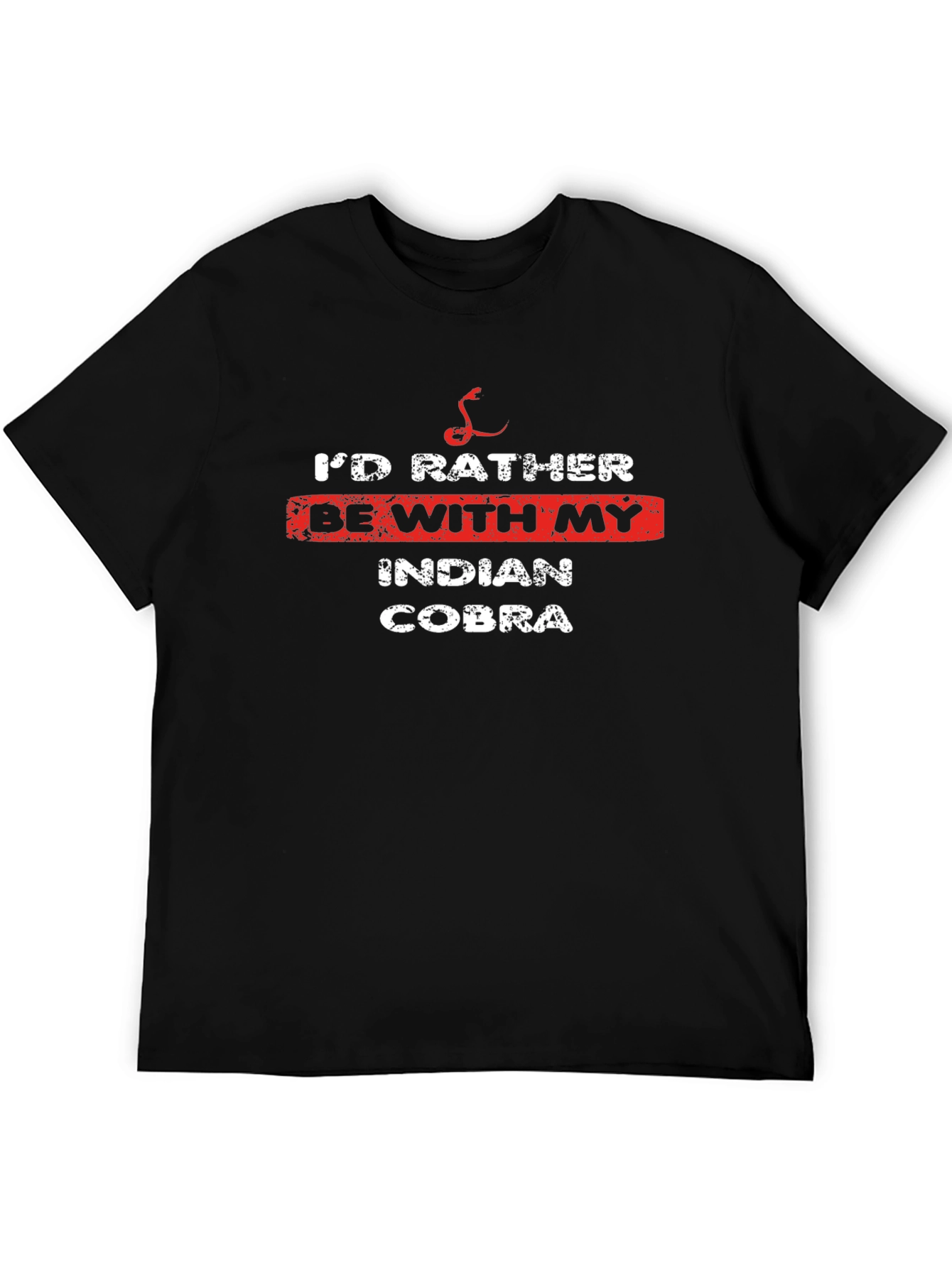 Black I'd Rather Be With My Indian Cobra T-Shirt view 5