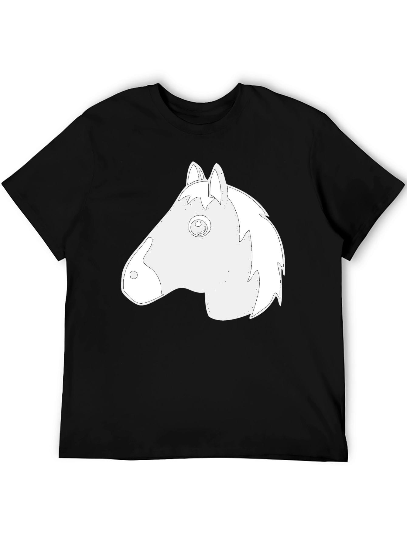 Black Black T-Shirt with Horse Head Graphic view 5