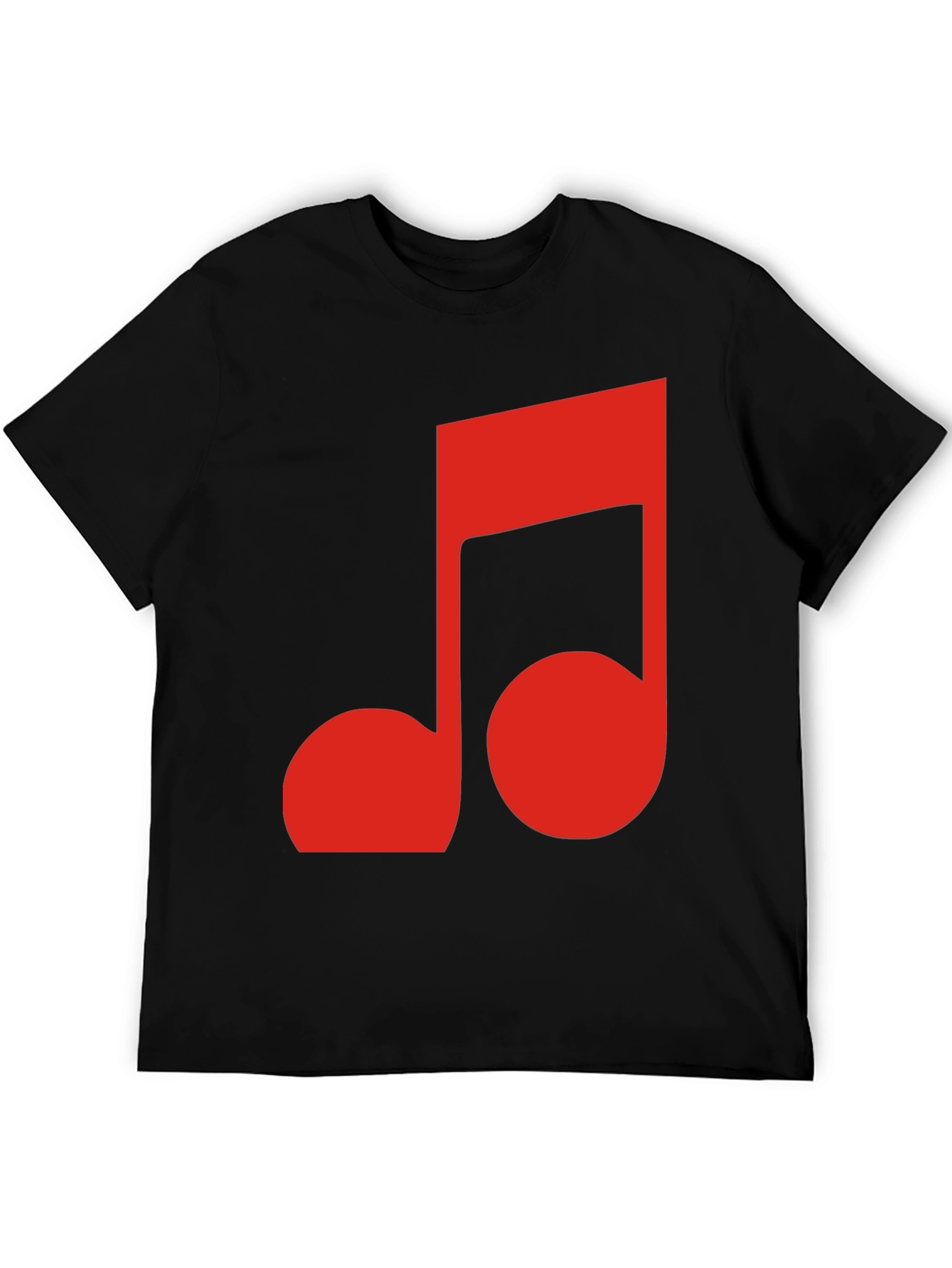 Black Red Music Note Graphic Black T-Shirt view 5
