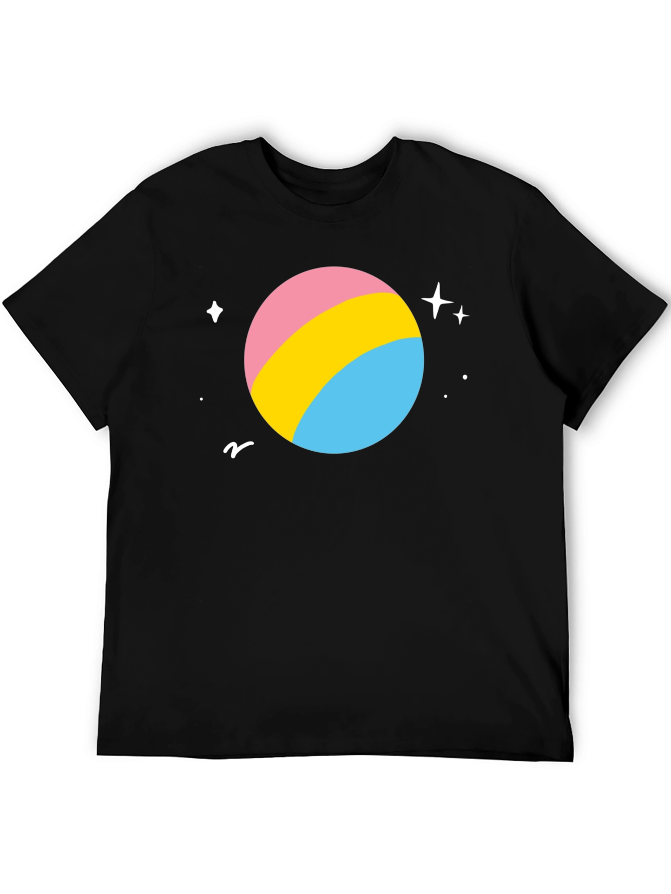 Black Pansexual Pride Planet T-Shirt - Black view 5