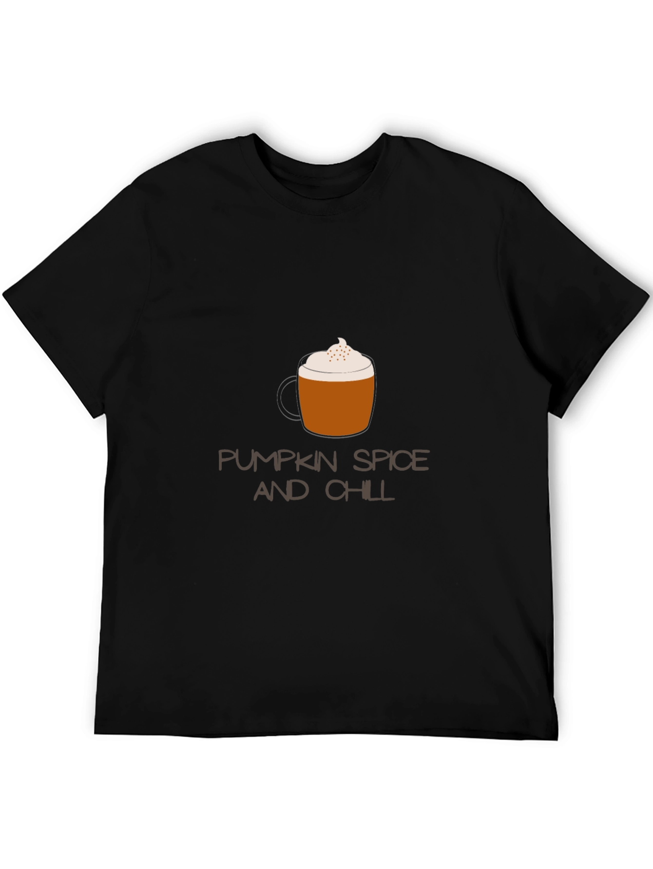 Black Pumpkin Spice and Chill Graphic Tee view 5