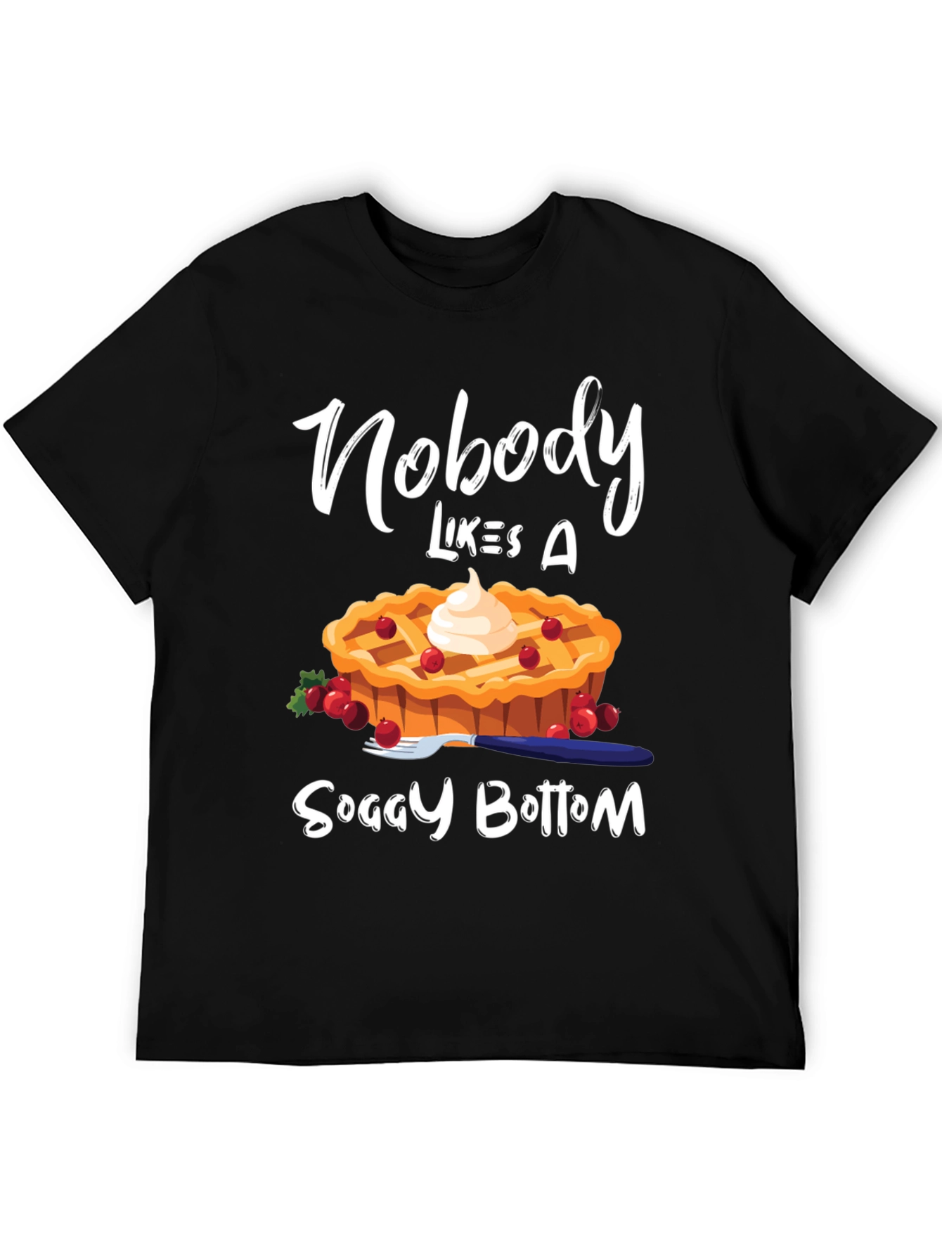 Black Nobody Likes A Soggy Bottom T-Shirt view 5
