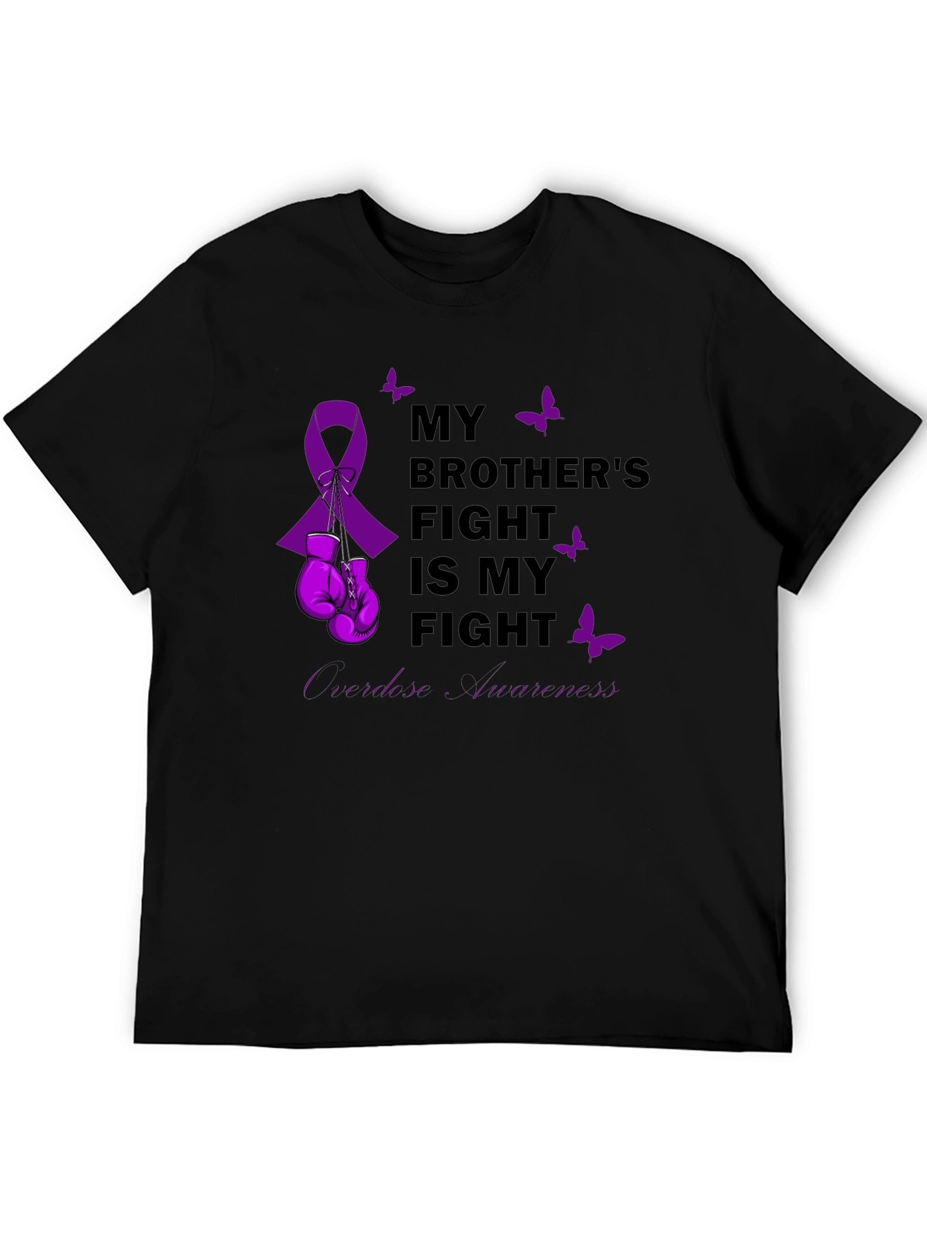 Black Brother's Fight Awareness Ribbon T-Shirt view 5