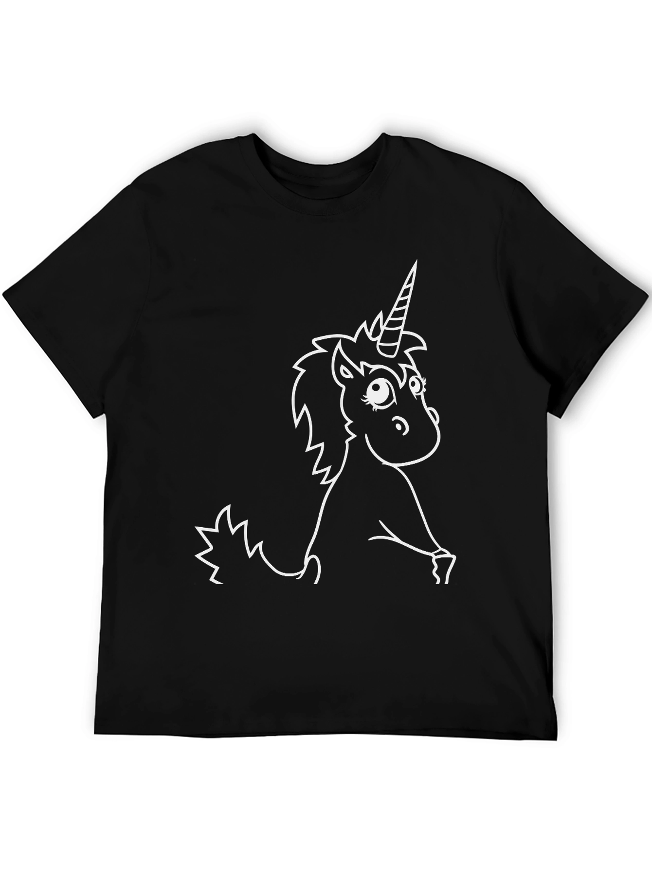 Black Unicorn Graphic Tee - Men's Black T-Shirt view 5