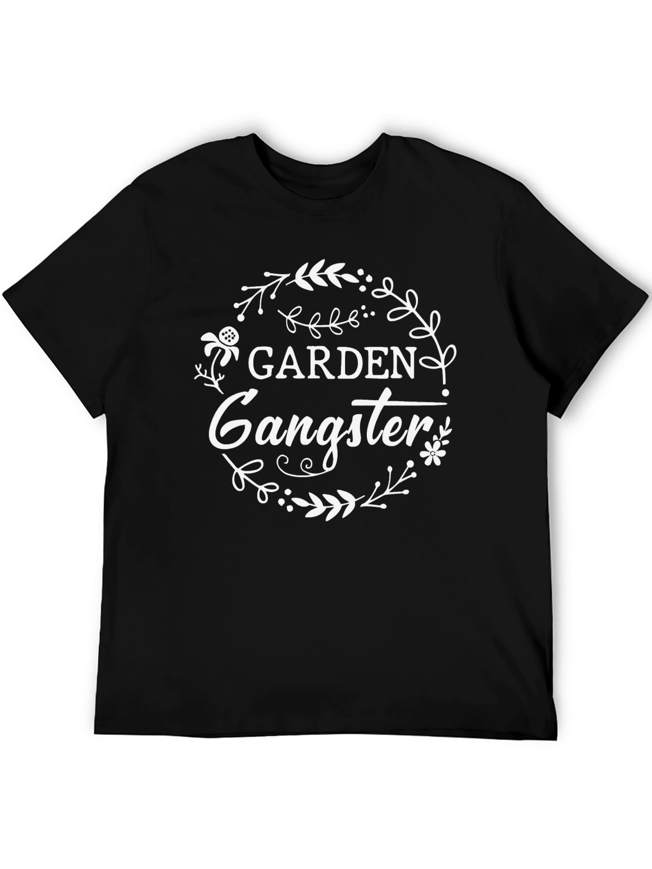 Black Garden Gangster Graphic Tee - Black Cotton Shirt view 5