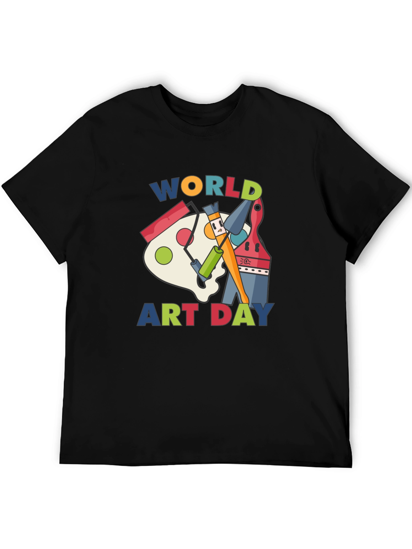Black World Art Day Black T-Shirt view 5