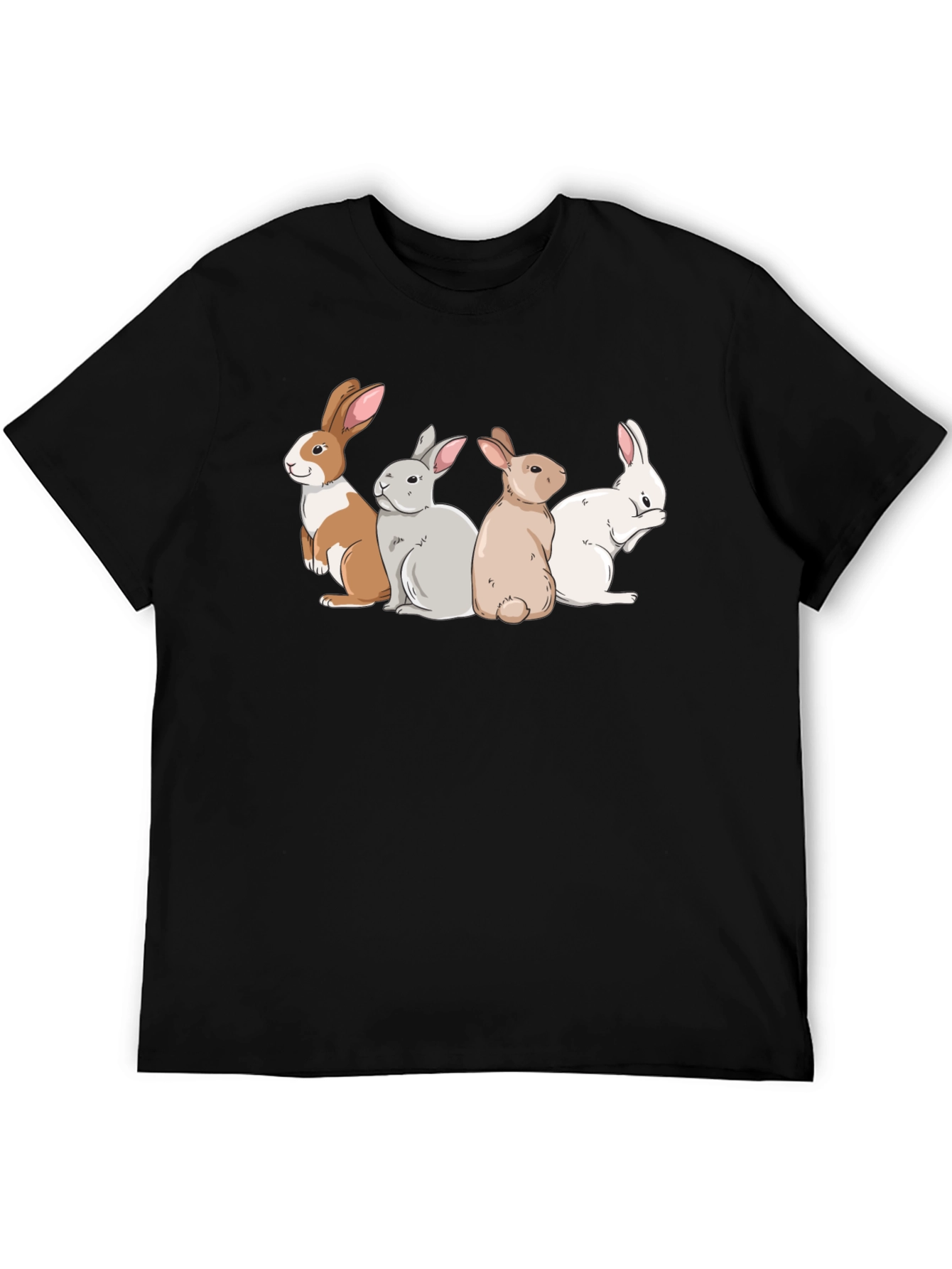 Black Bunny Squad Graphic Tee - Soft Cotton T-Shirt view 5