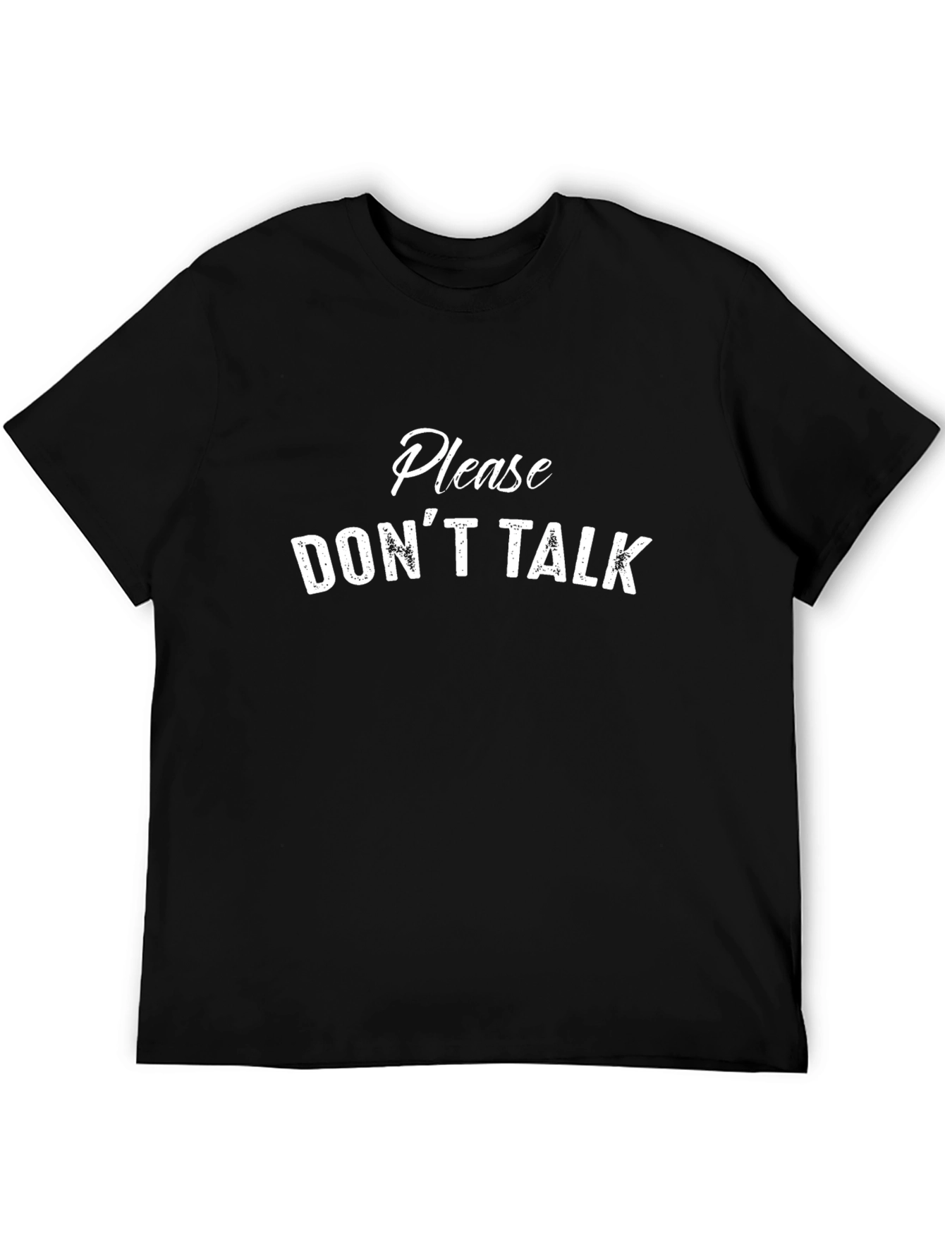 Black Please Don't Talk Graphic Tee view 5