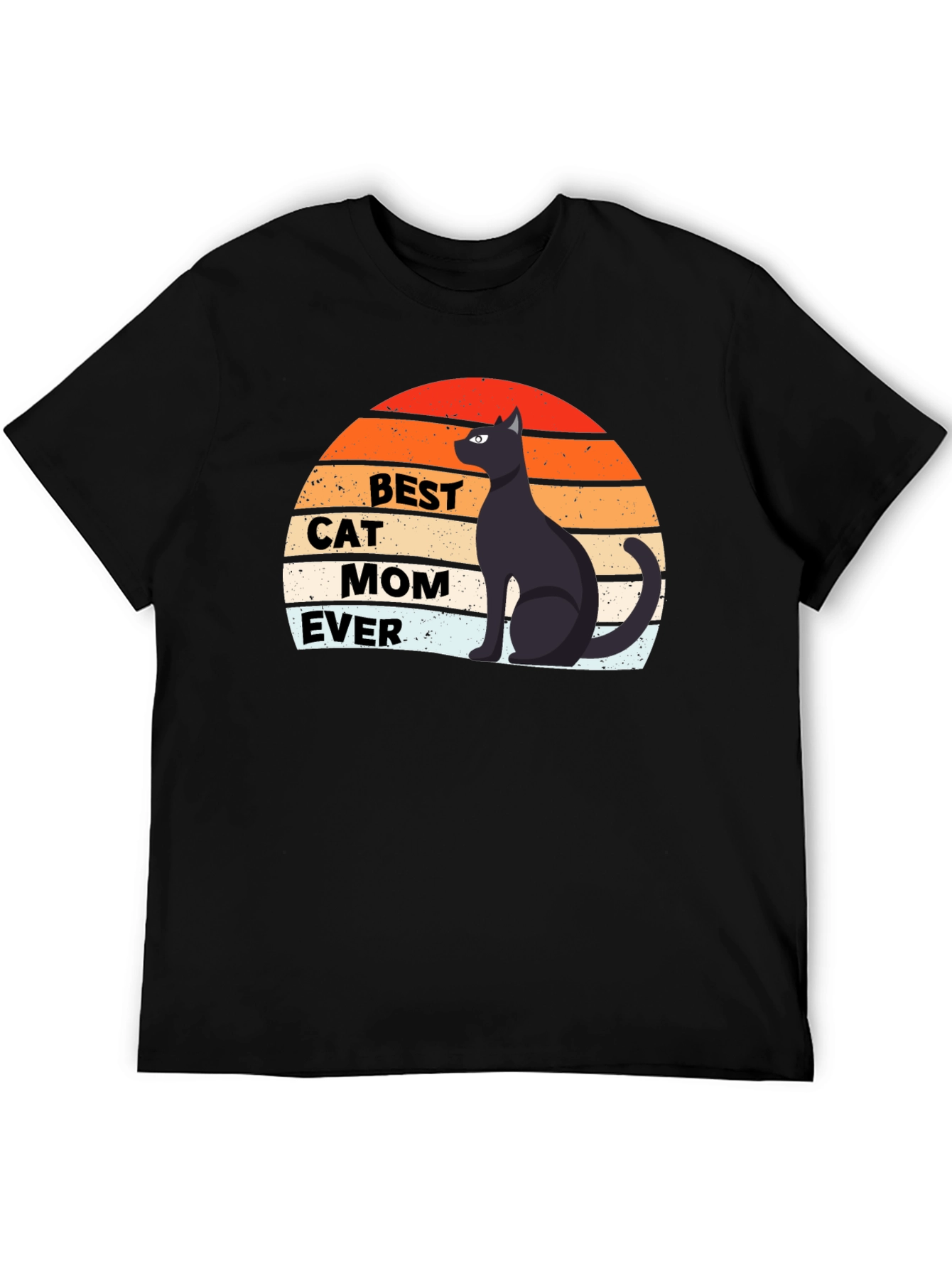 Black Best Cat Mom Ever Graphic Tee view 5