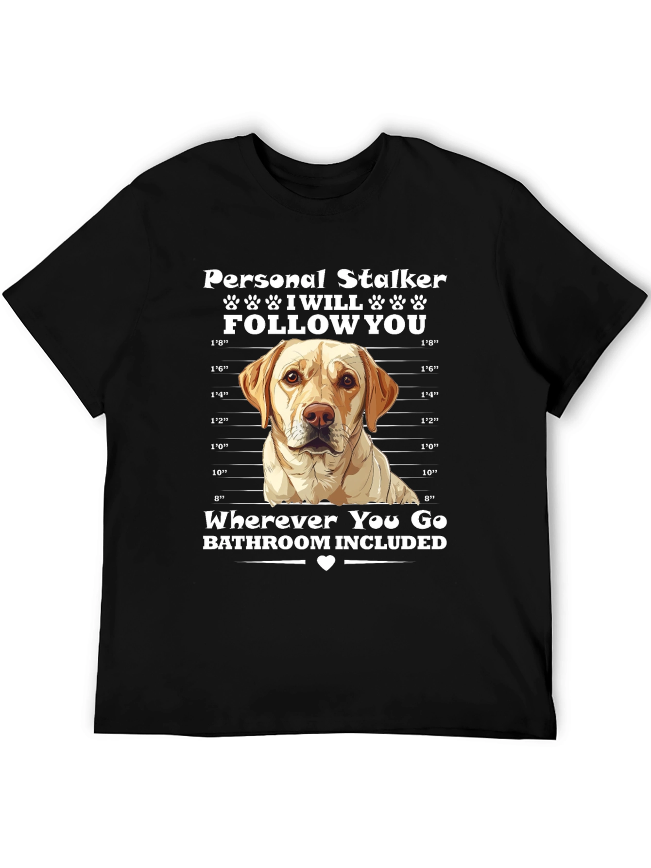 Black Personal Stalker Dog T-Shirt view 5