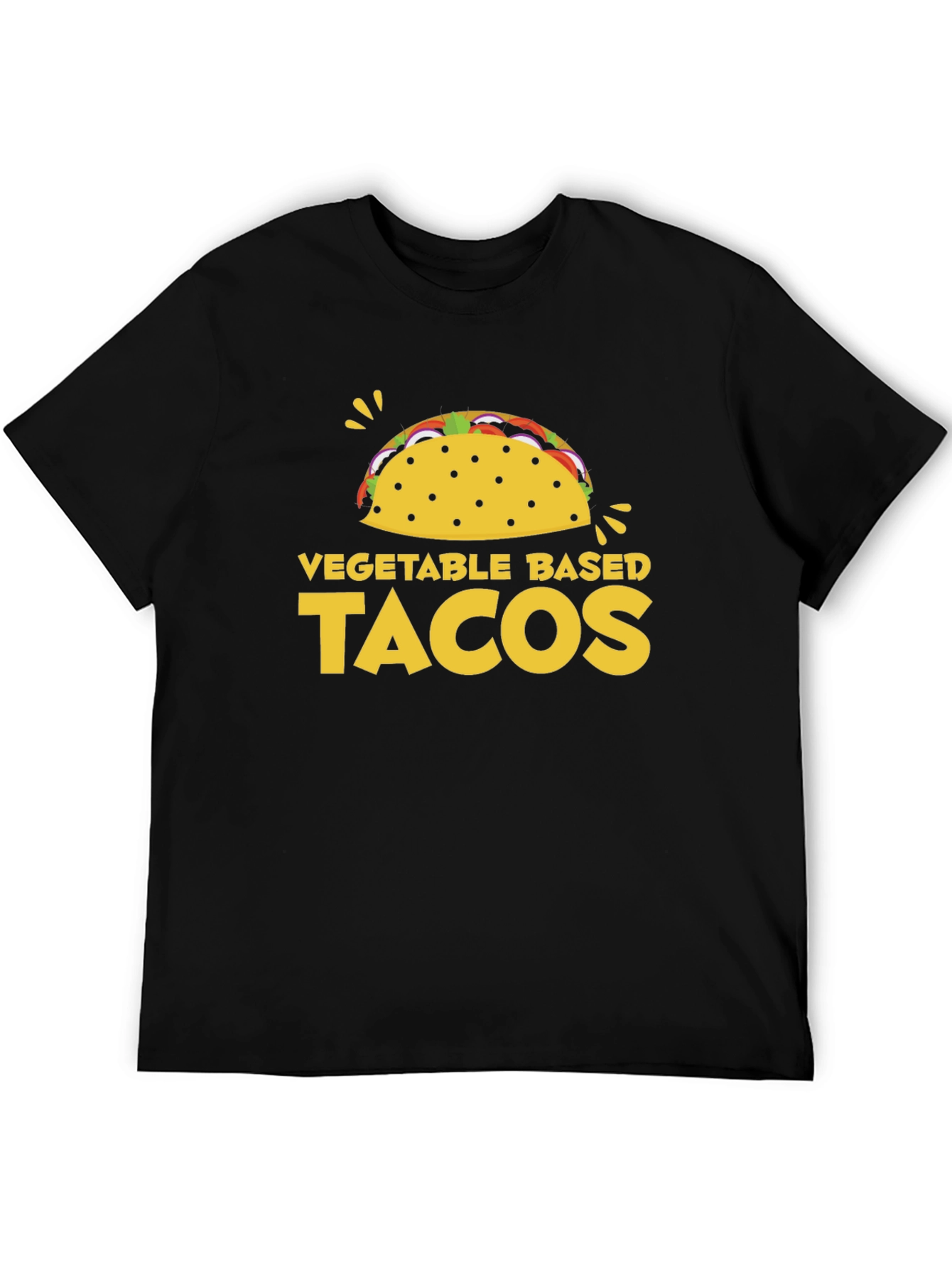Black Vegetable Based Tacos Graphic T-Shirt view 5