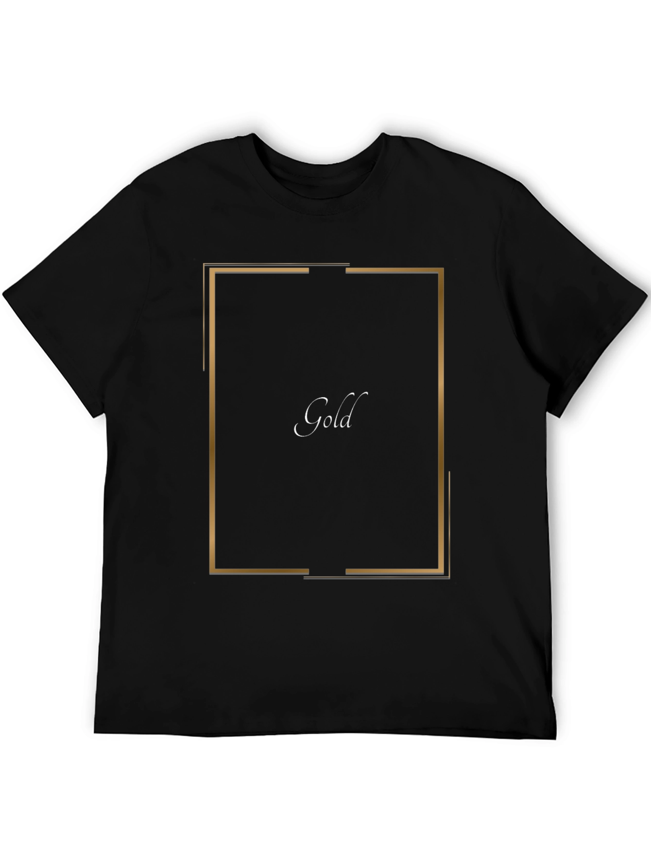 Gold Design Black T-Shirt - Modern Graphic Tee - 5