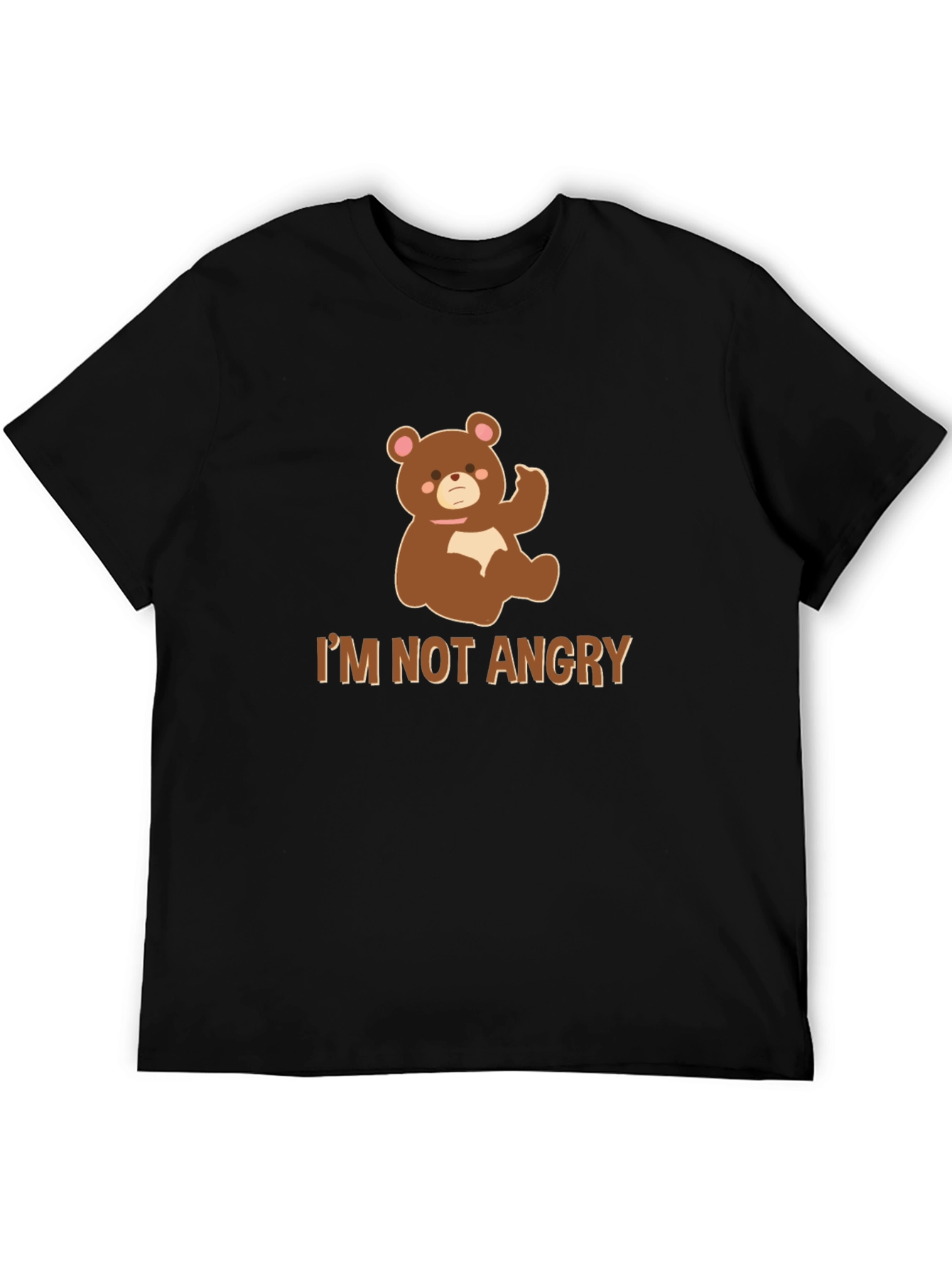 Black I'm Not Angry Bear T-Shirt - Funny Graphic Tee view 5