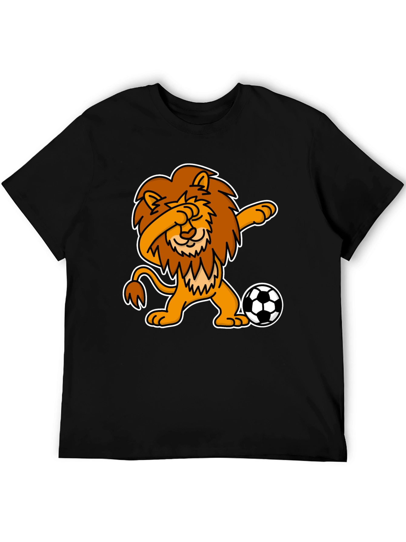 Black Dabbing Lion Soccer T-Shirt - Black view 5