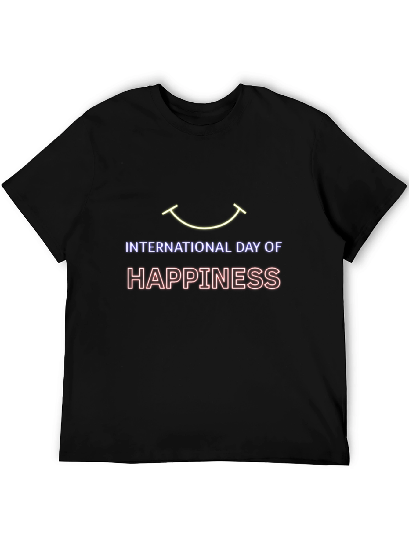 Black International Day of Happiness Graphic T-Shirt view 5