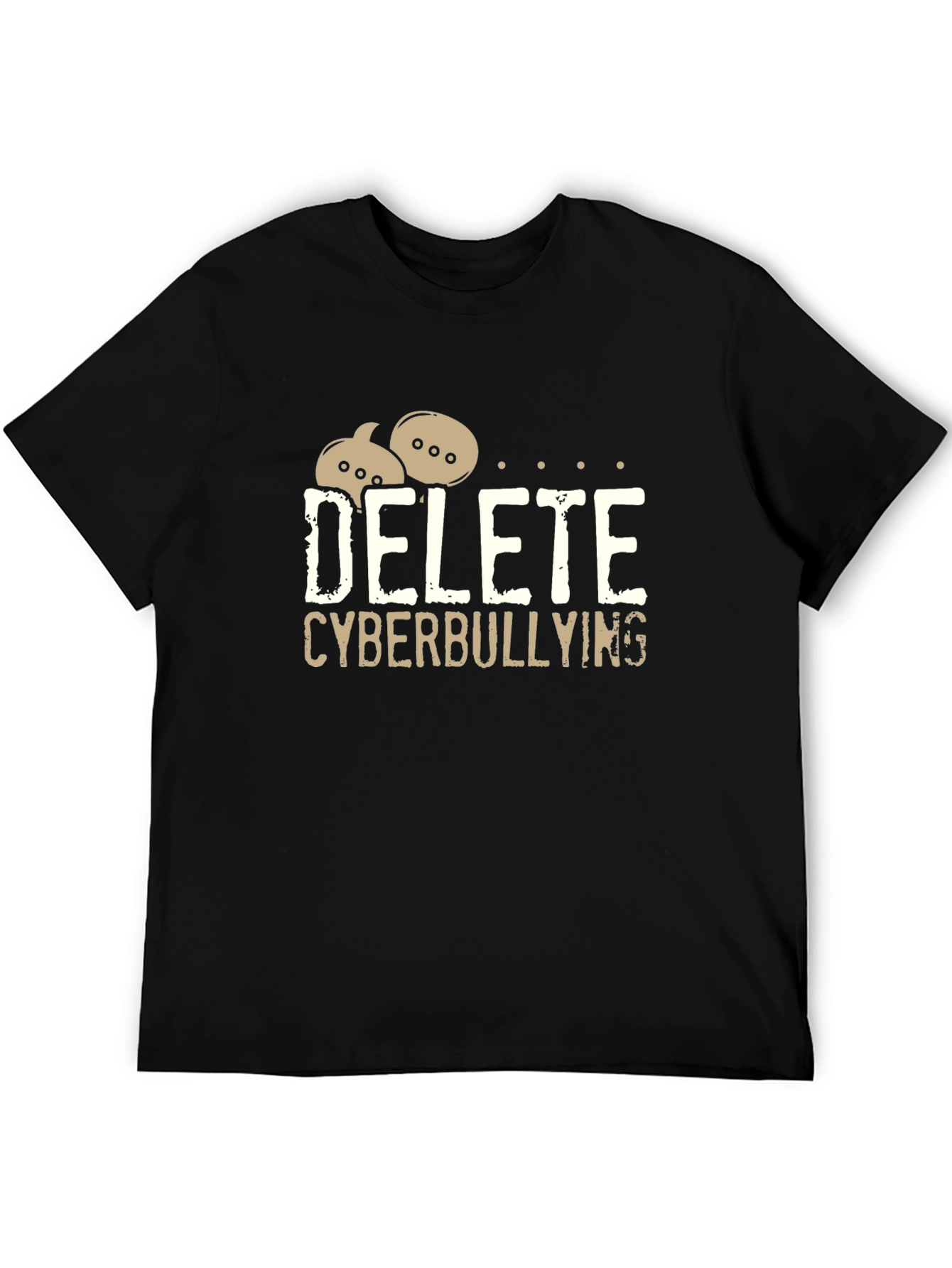 Black Delete Cyberbullying Black T-Shirt - Anti-Bullying Tee view 5