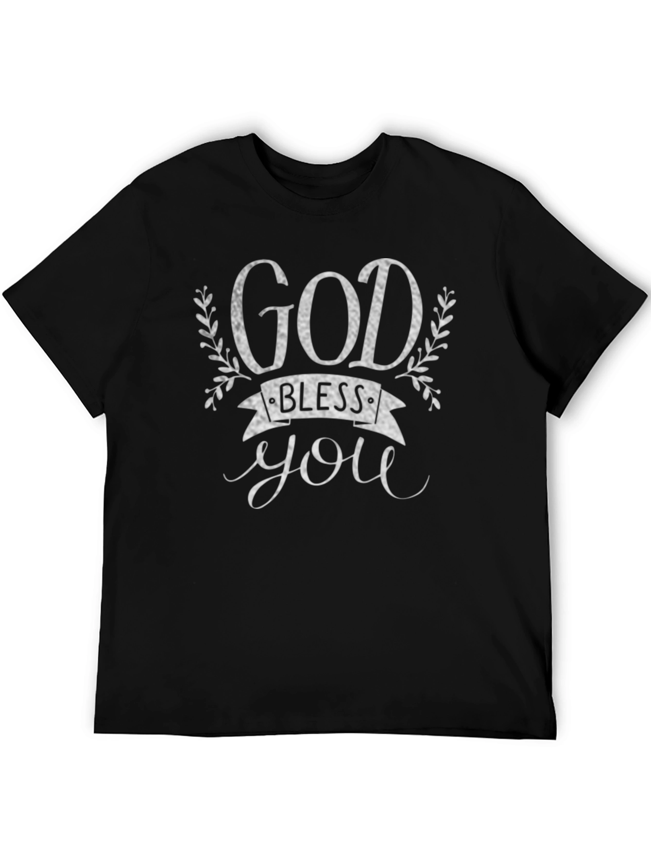Black God Bless You Graphic Tee - Black view 5