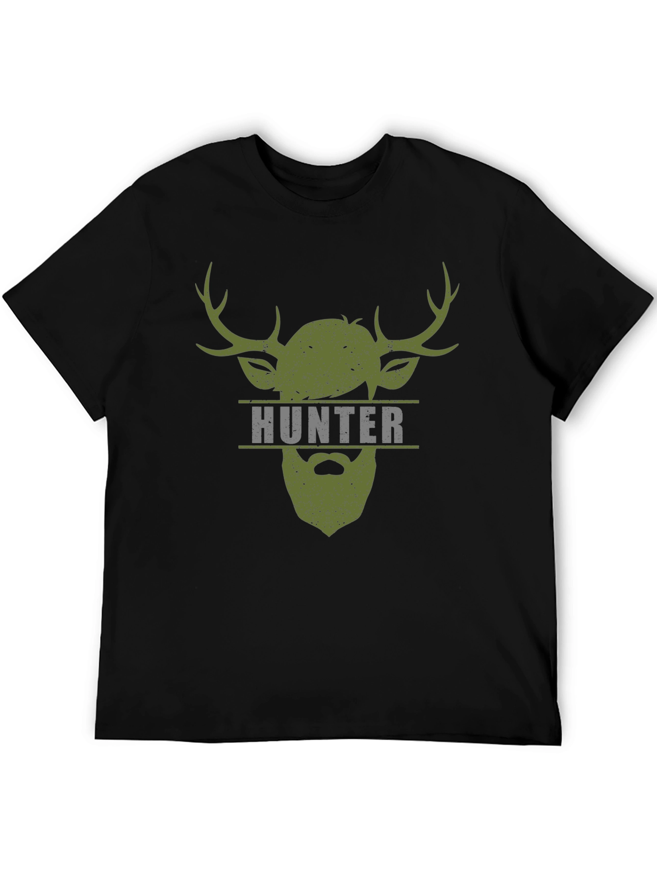 Black Hunter Stag Graphic Tee - Men's Black T-Shirt view 5