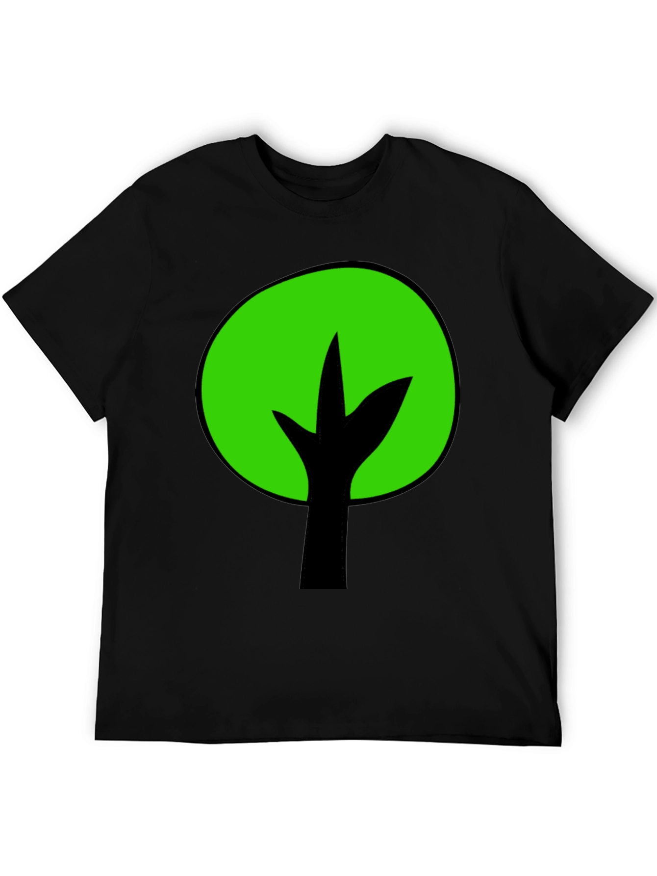 Black Green Tree Graphic Tee - Black Cotton Blend view 5