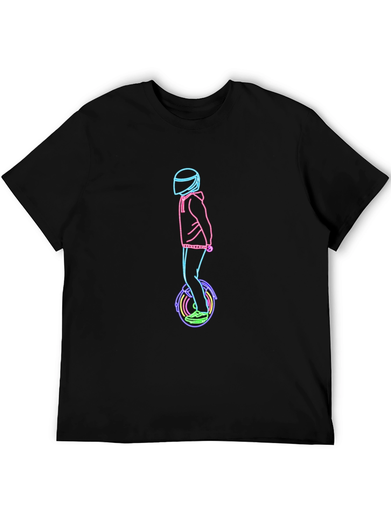 Black Neon Rider T-Shirt - Unique Graphic Tee view 5