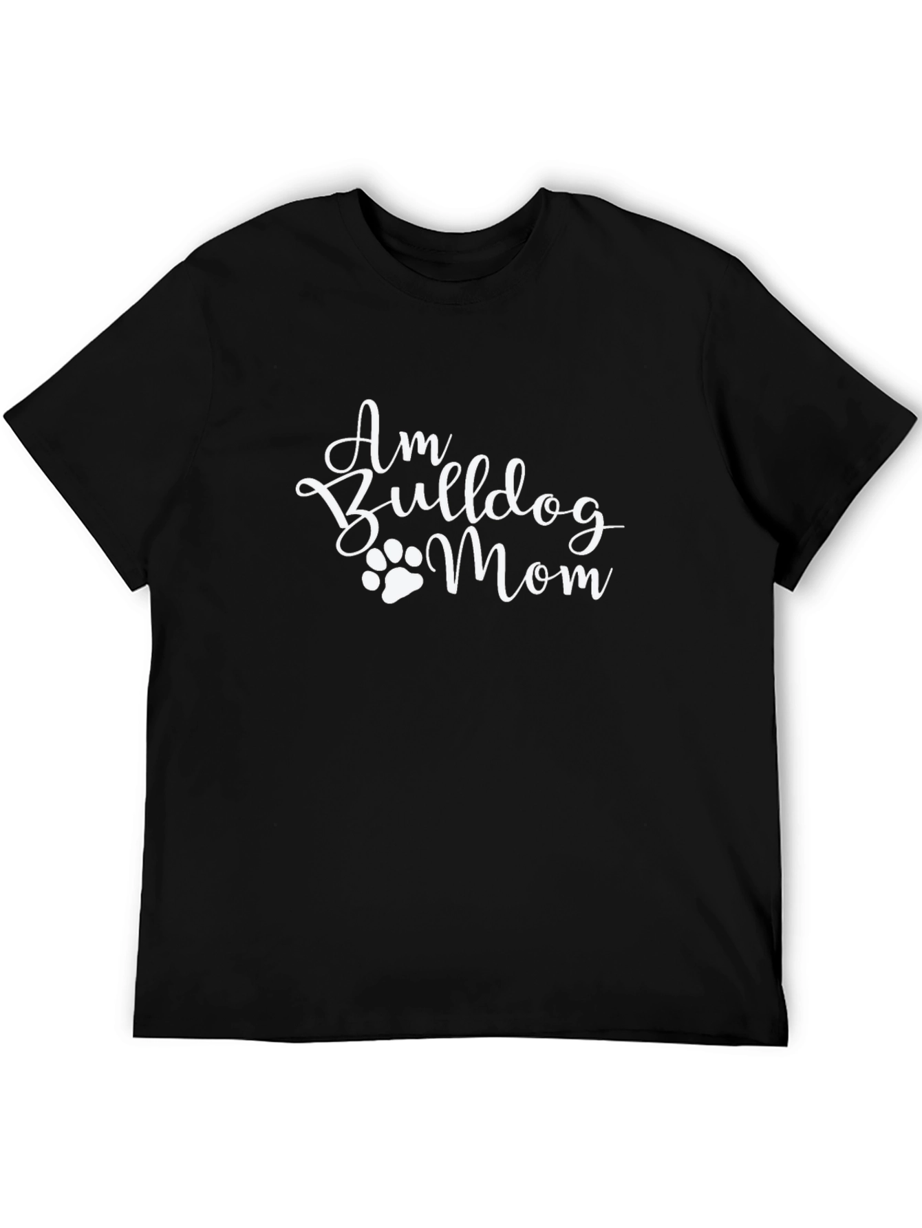 Black Am Bulldog Mom Black T-Shirt view 5