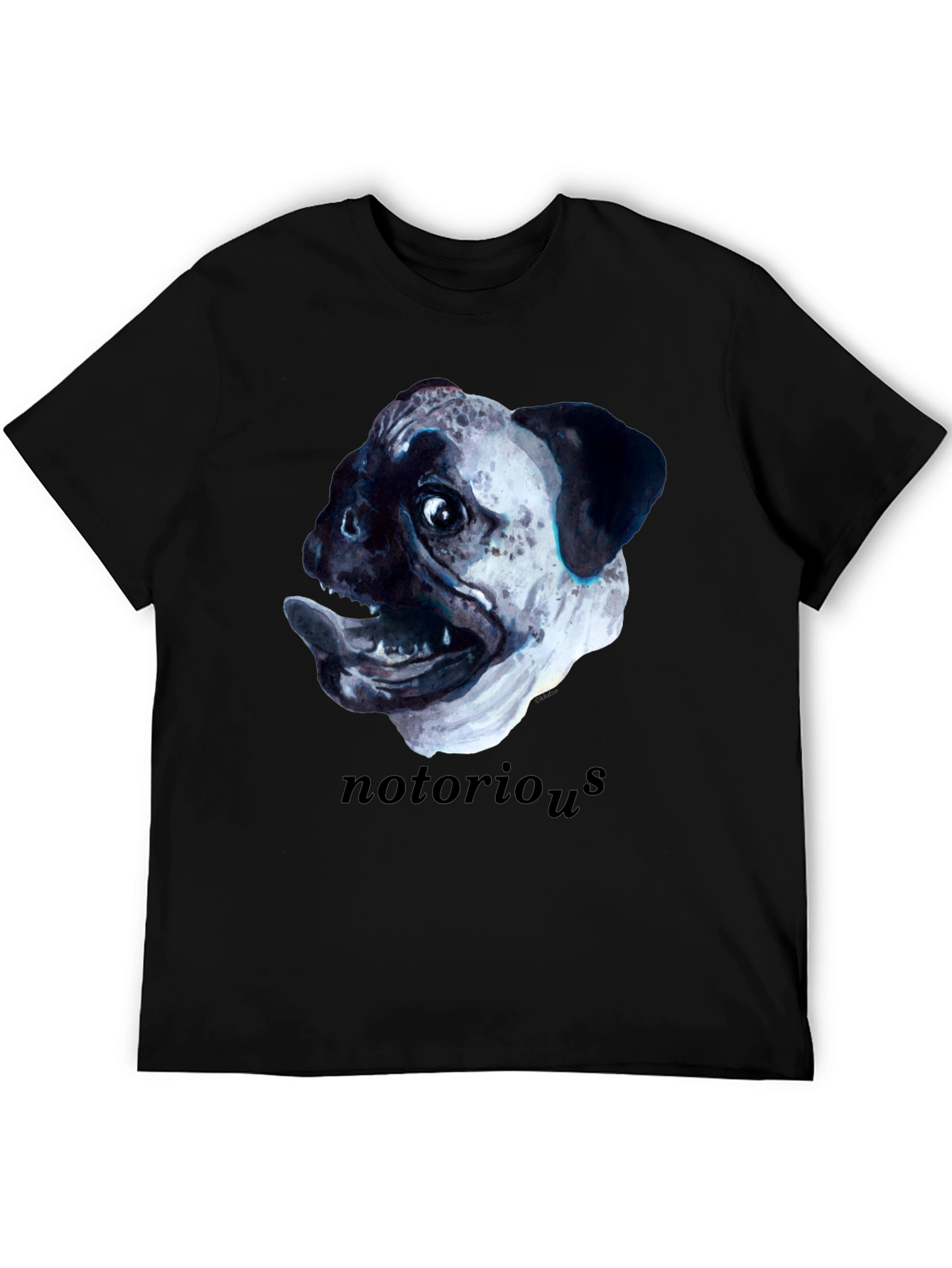Black Notorious Pugs T-Shirt - Funny Dog Tee view 5