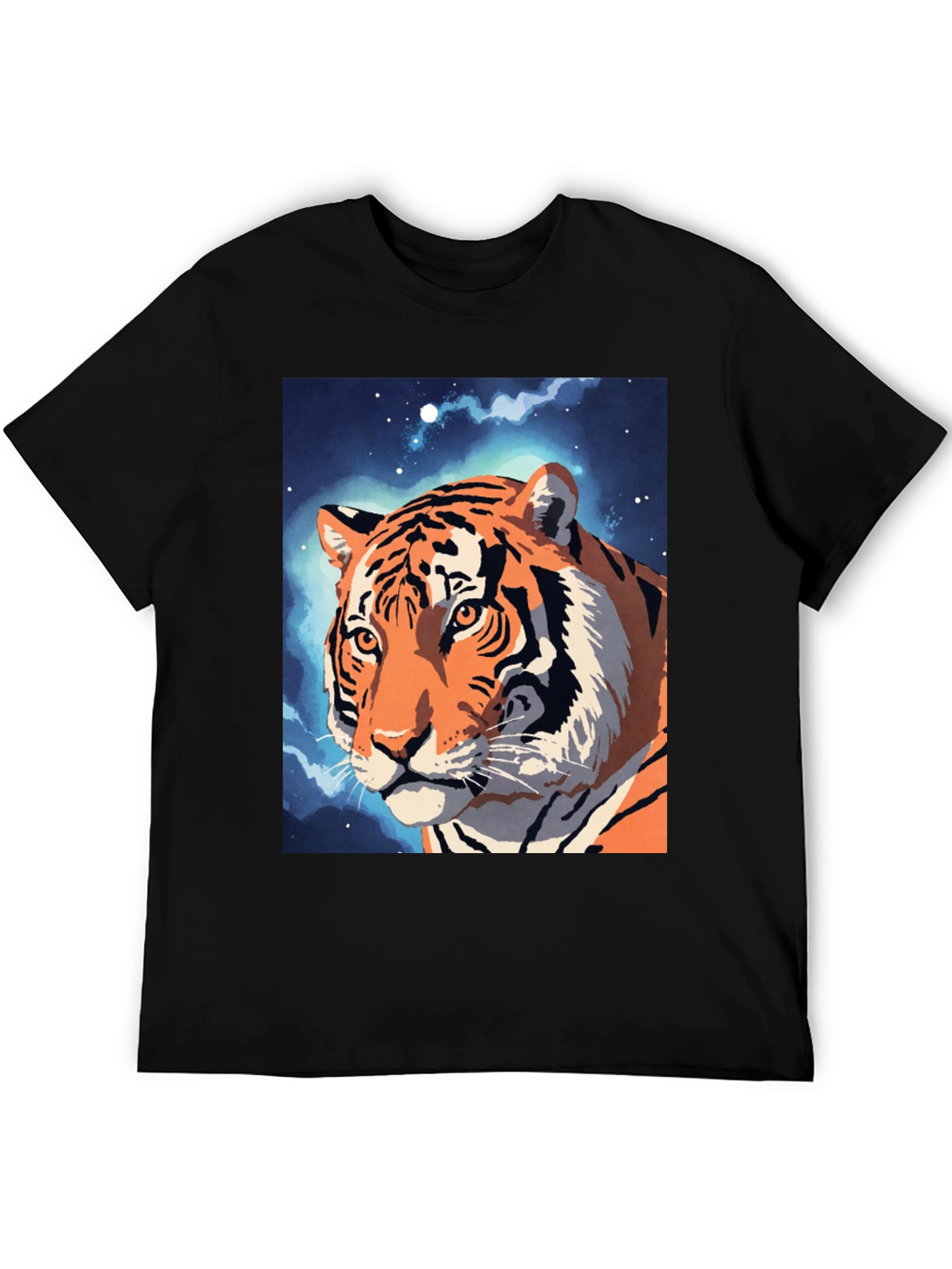 Black Tiger Galaxy Graphic Tee - Cool Animal Design view 5