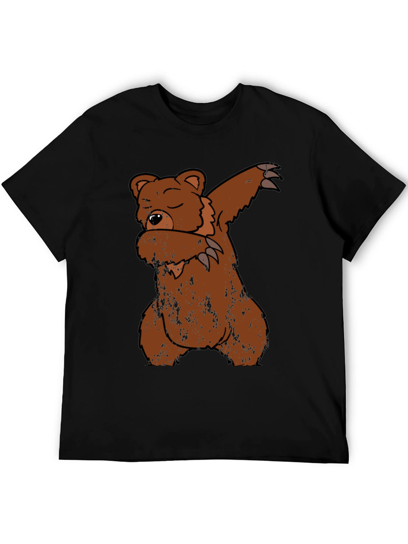 Black Dabbing Bear Graphic T-Shirt view 5