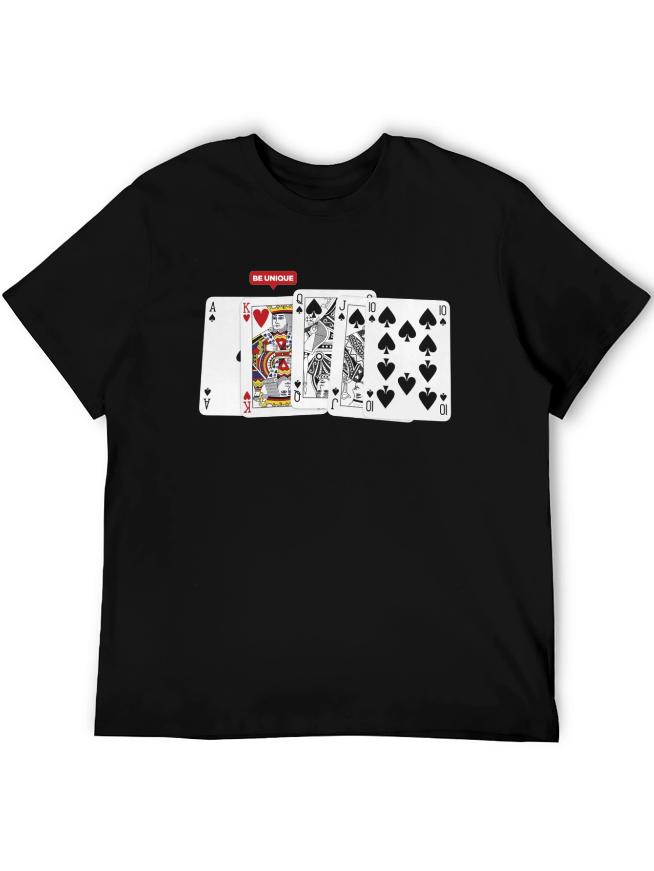 Black Poker Hand T-Shirt: Be Unique Card Design view 5
