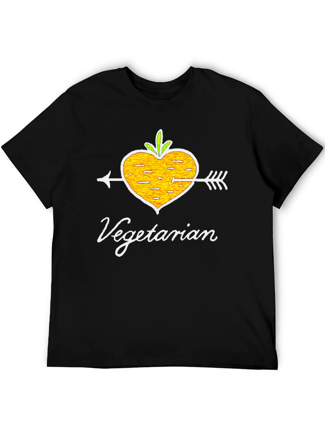 Black Vegetarian Heart Arrow T-Shirt - Vegan Lifestyle Tee view 5