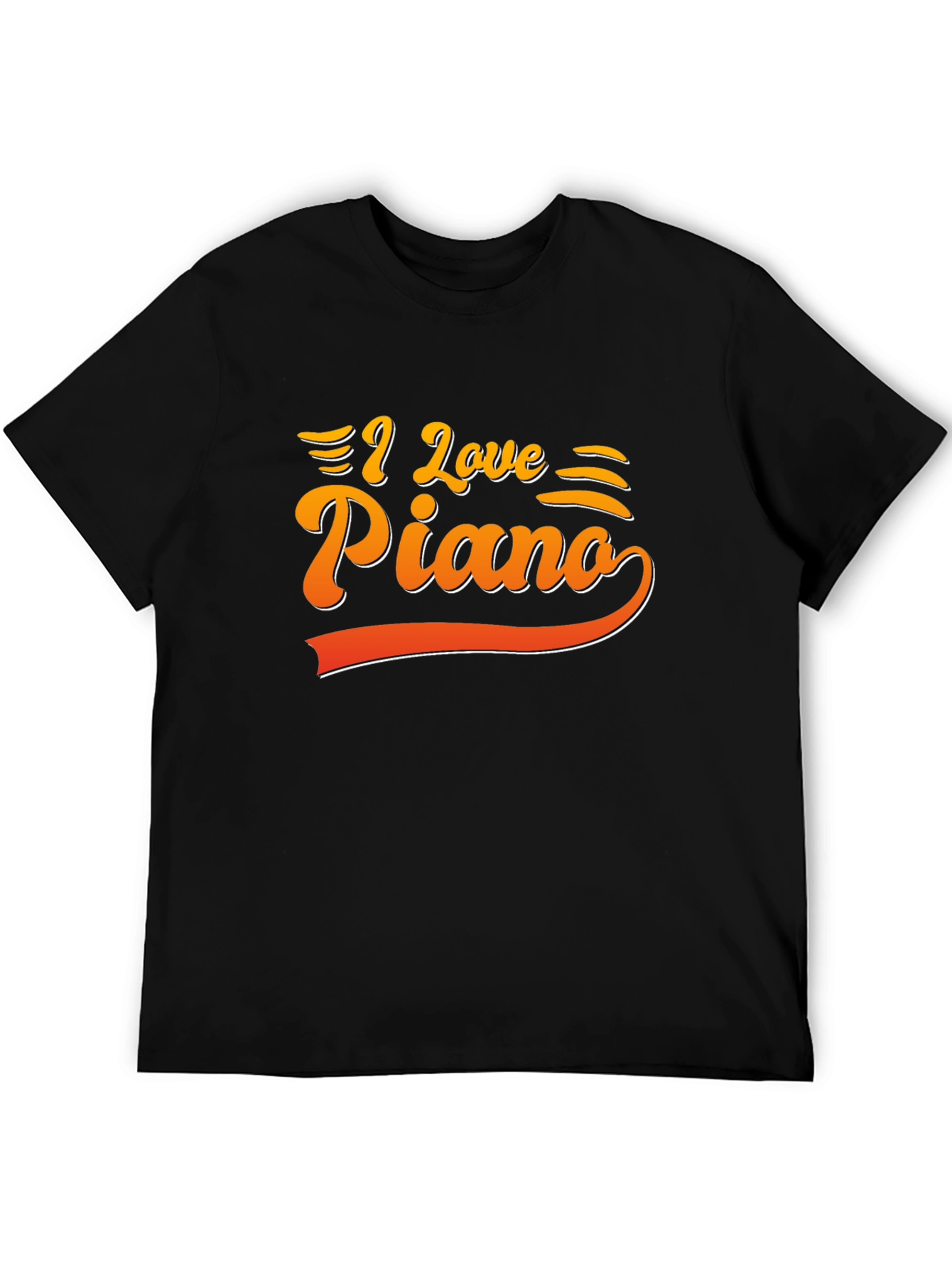 Black I Love Piano Graphic Tee - Music Lover's T-Shirt view 5