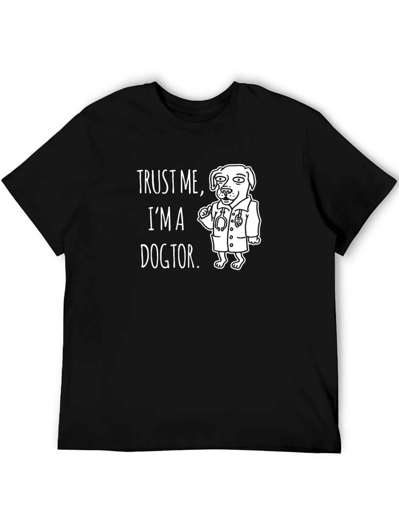 Black Trust Me I'm a Dogtor Funny Graphic T-Shirt view 5