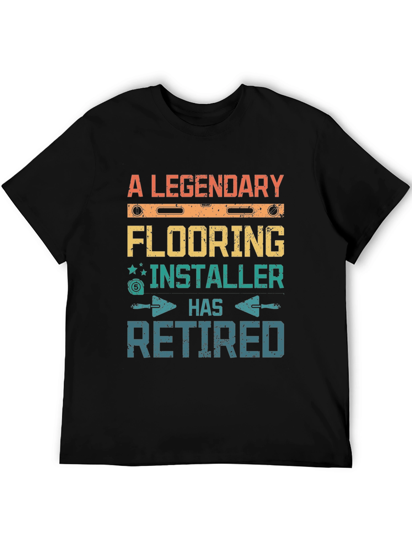 Black Retired Flooring Installer T-Shirt - Legendary view 5
