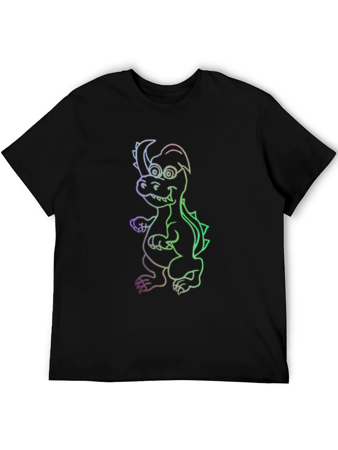 Black Cool Dragon Graphic Black T-Shirt view 5