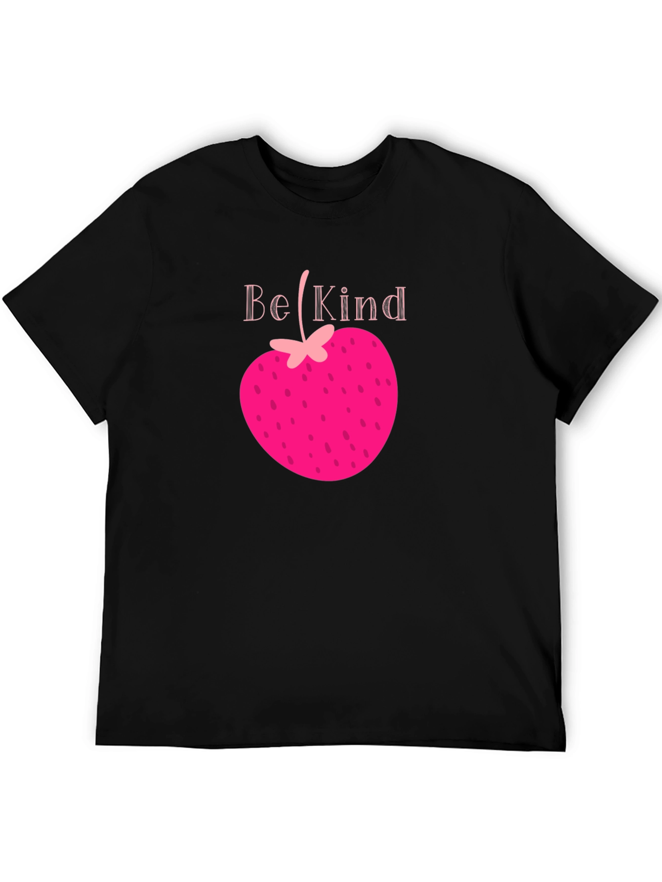 Black Be Kind Strawberry Heart Tee - Black Graphic T-Shirt view 5